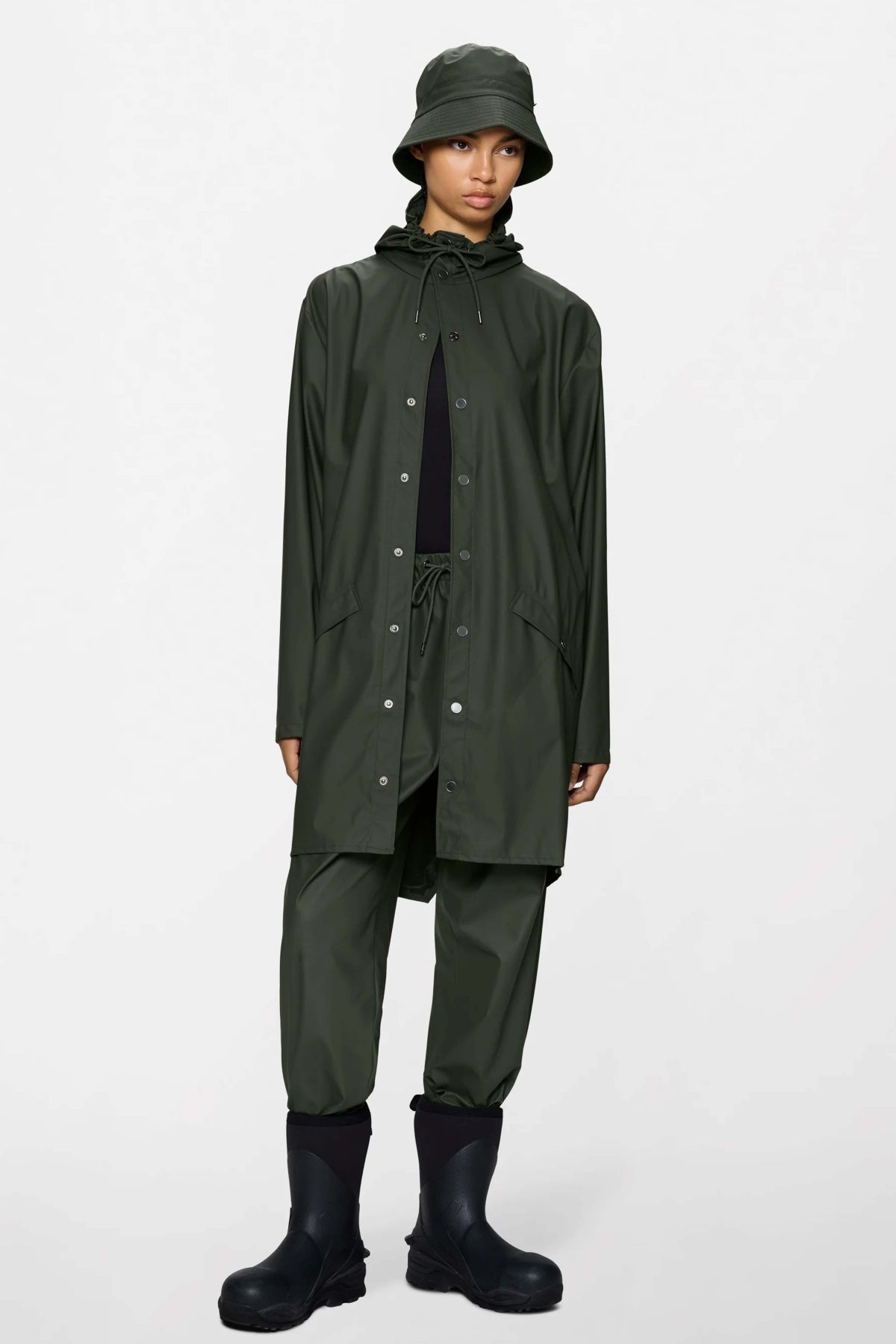 RAINS LONG JACKET W3 en color GRIS (5)