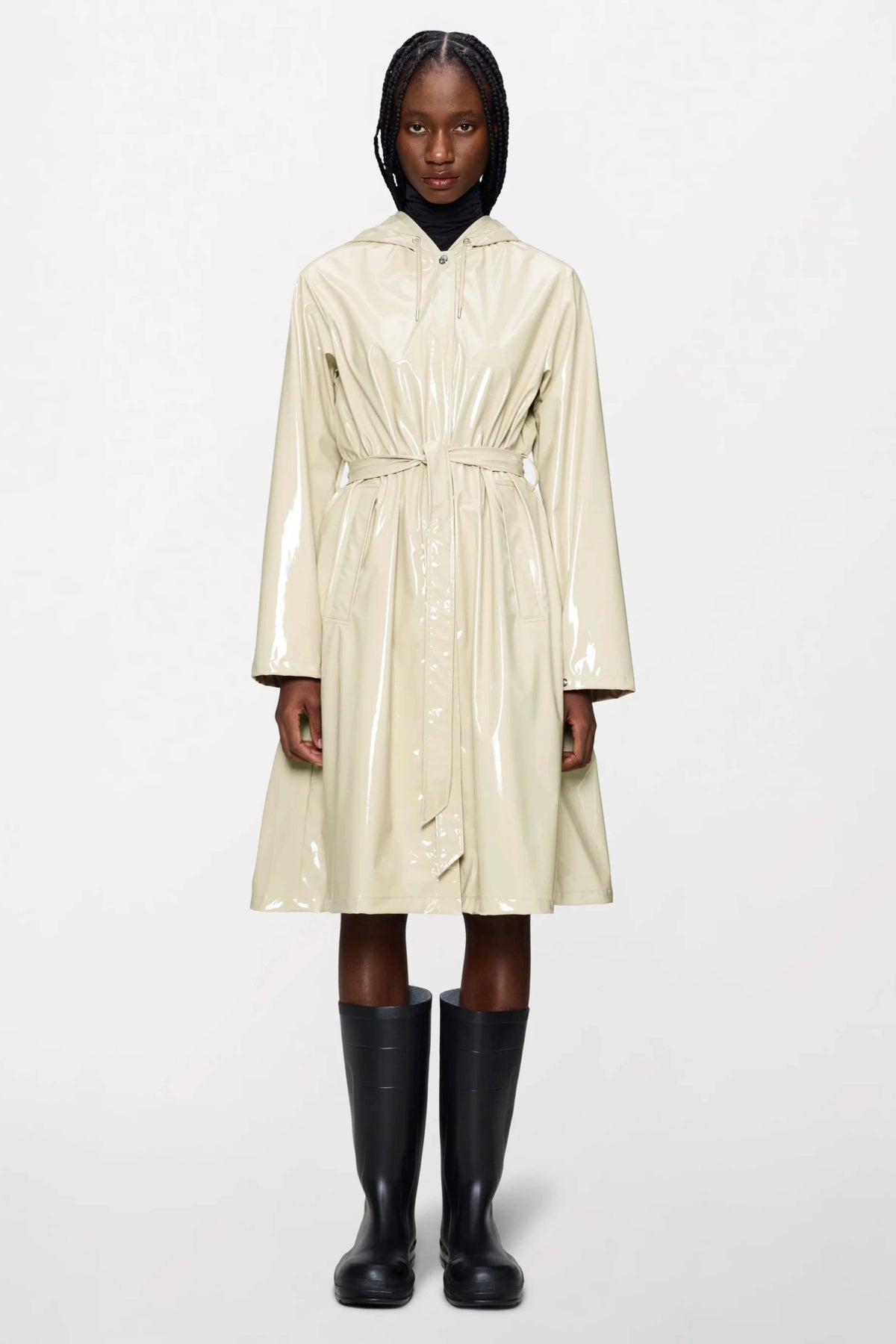 RAINS A LINE LONGER W JACKET W3 en color MARRON CLARO (7)