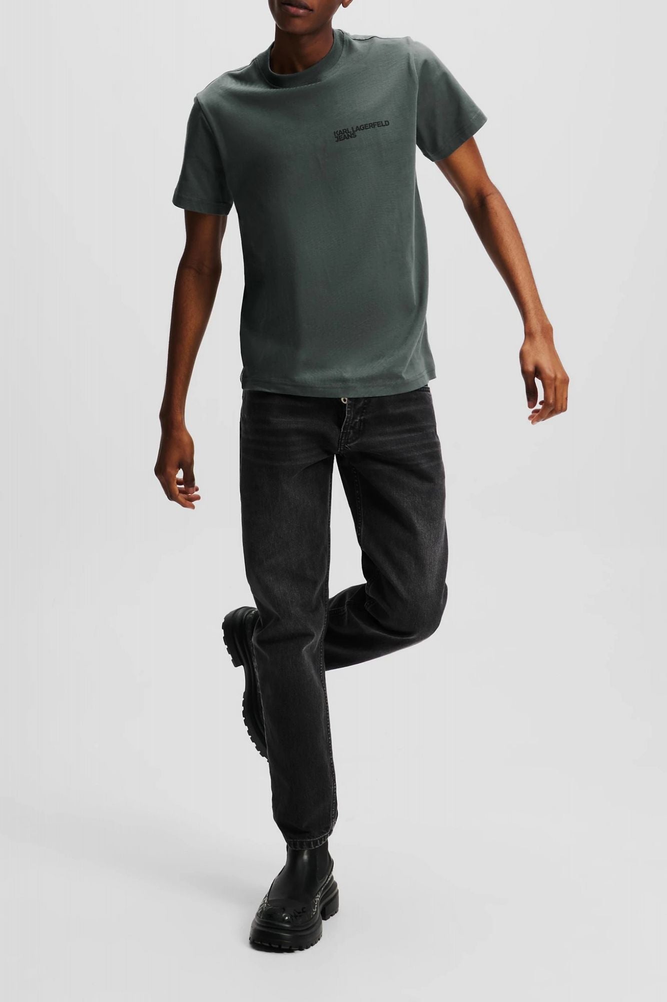 KARL LAGERFELD JEANS KLJ SLIM SS TEE en color VERDE (4)