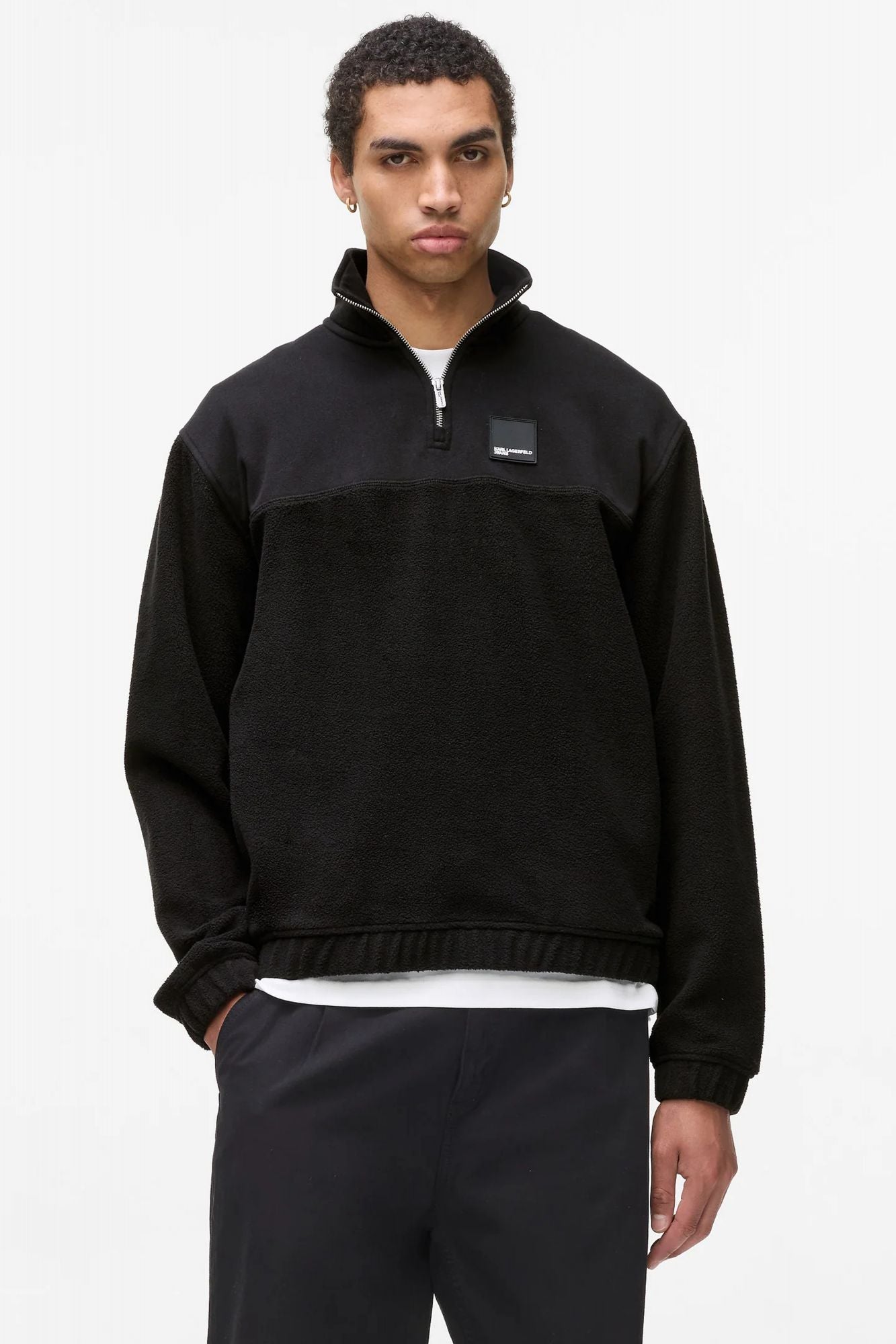 KARL LAGERFELD JEANS KLJ REG POLAR FLEECE ZIP S en color NEGRO (1)