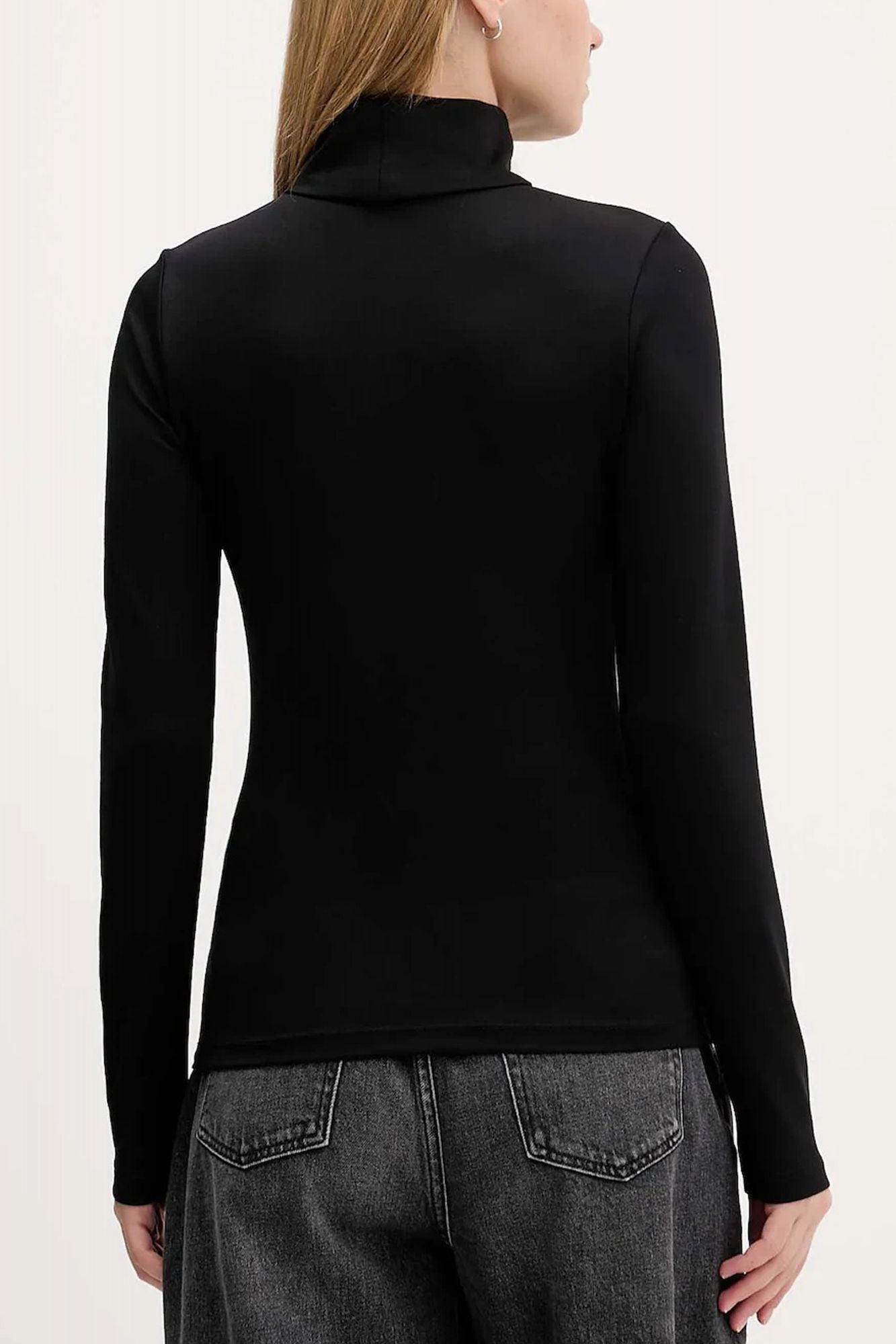 KARL LAGERFELD JEANS KLJ FITTED ROLL NECK TOP en color NEGRO (2)
