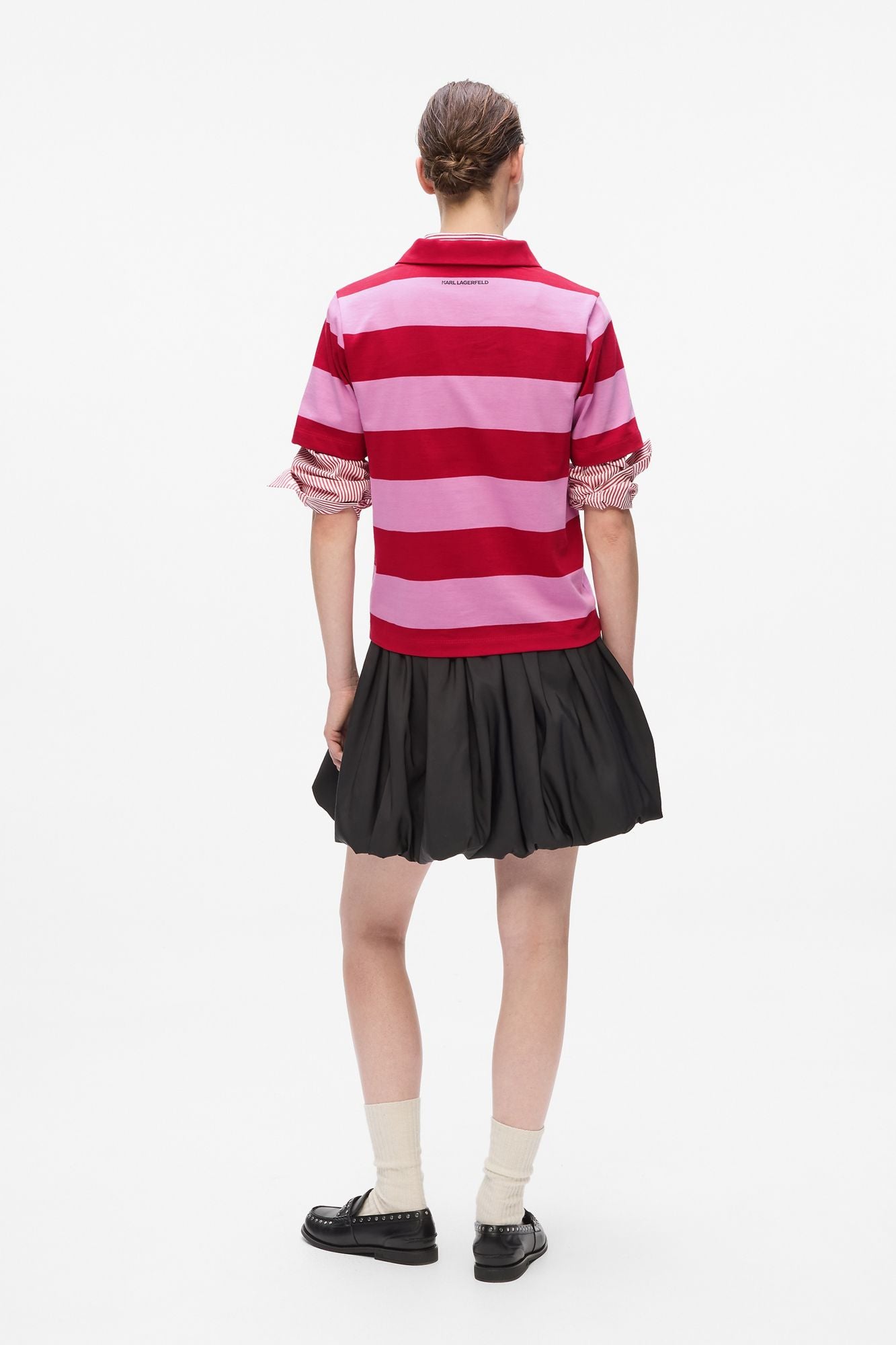 KARL LAGERFELD JEANS IKON PATCH STRIPE SSLV POL en color ROSA (3)