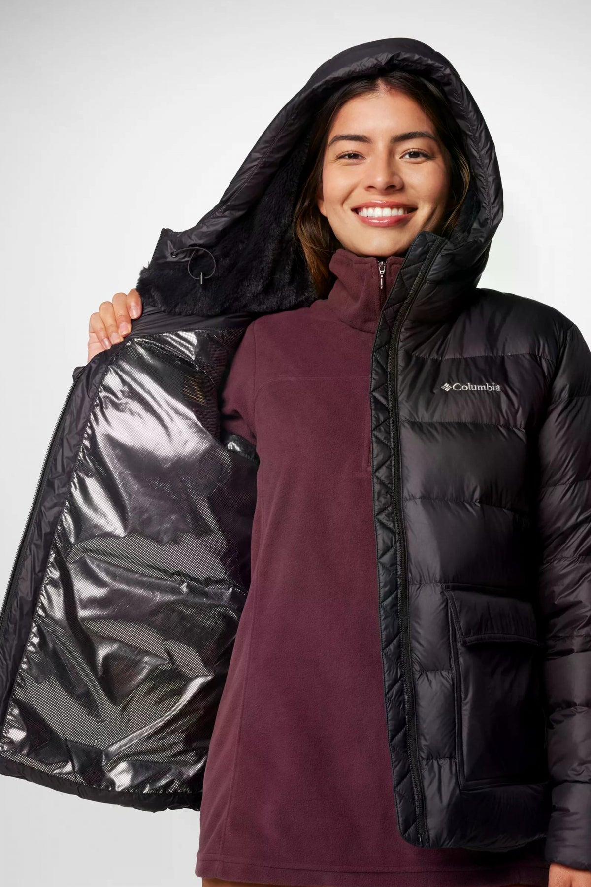 COLUMBIA HARMONY FALLS HOODED DOWN en color NEGRO (3)