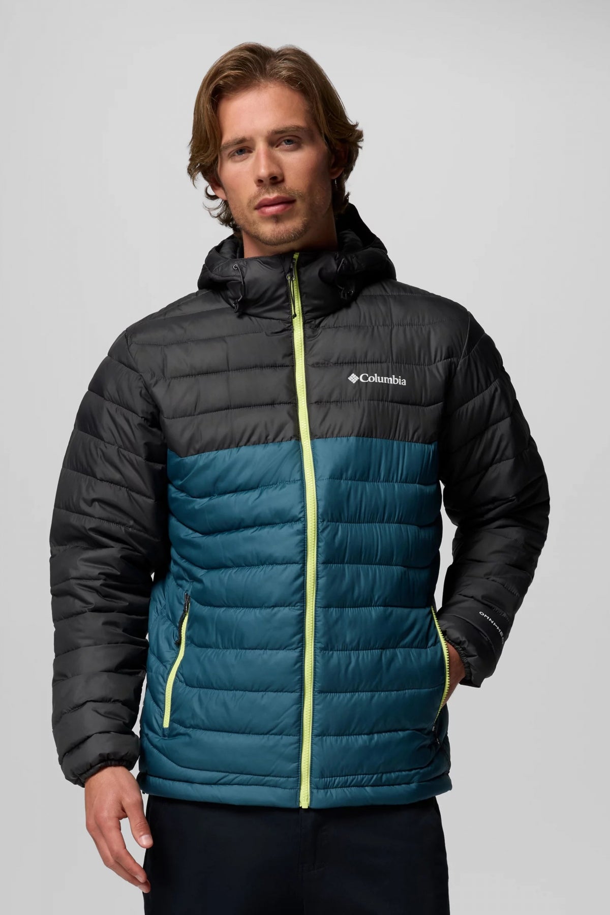 COLUMBIA POWDER LITE II HOODED JAC en color AZUL (1)