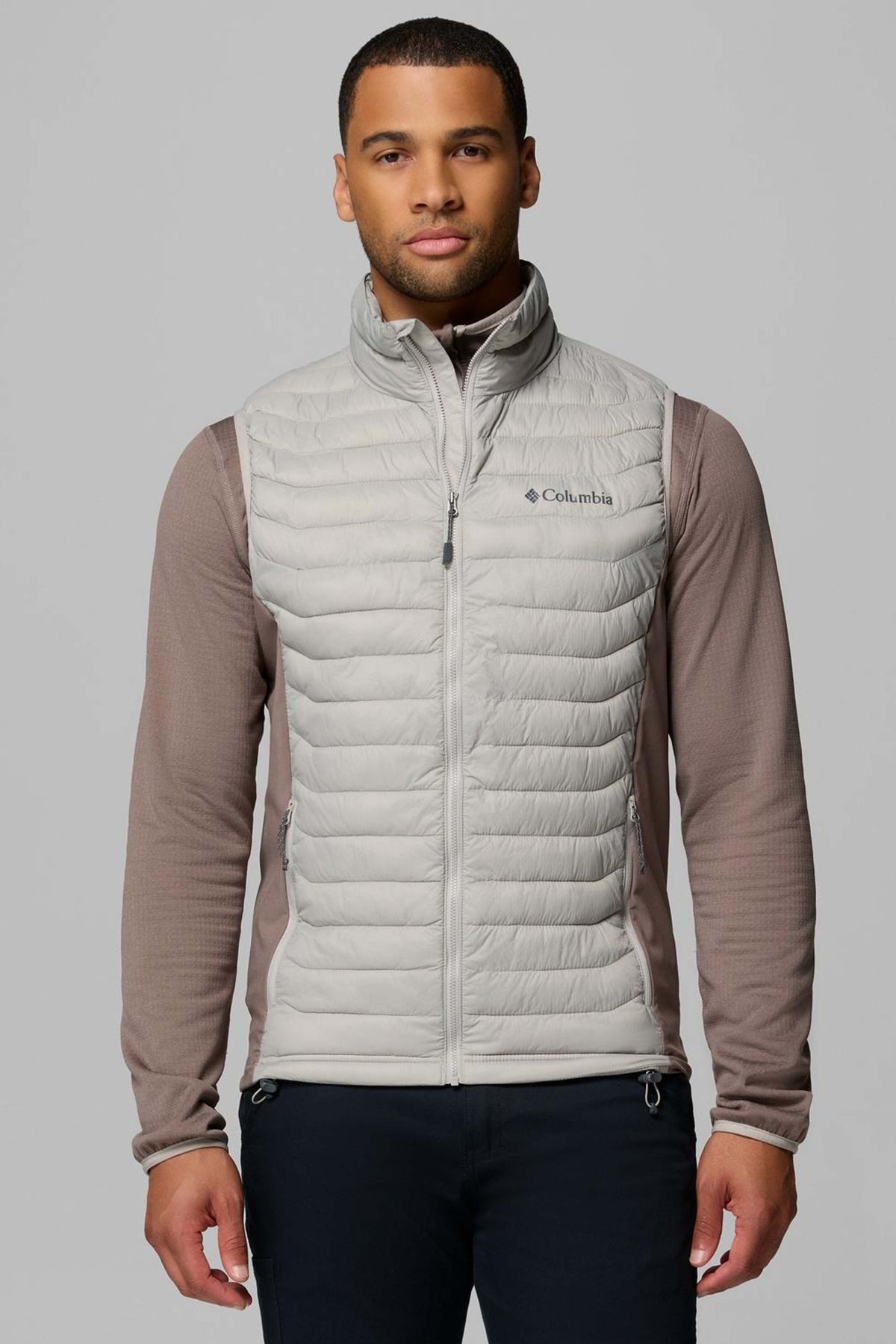 COLUMBIA POWDER PASS HYBRID VEST en color GRIS (1)