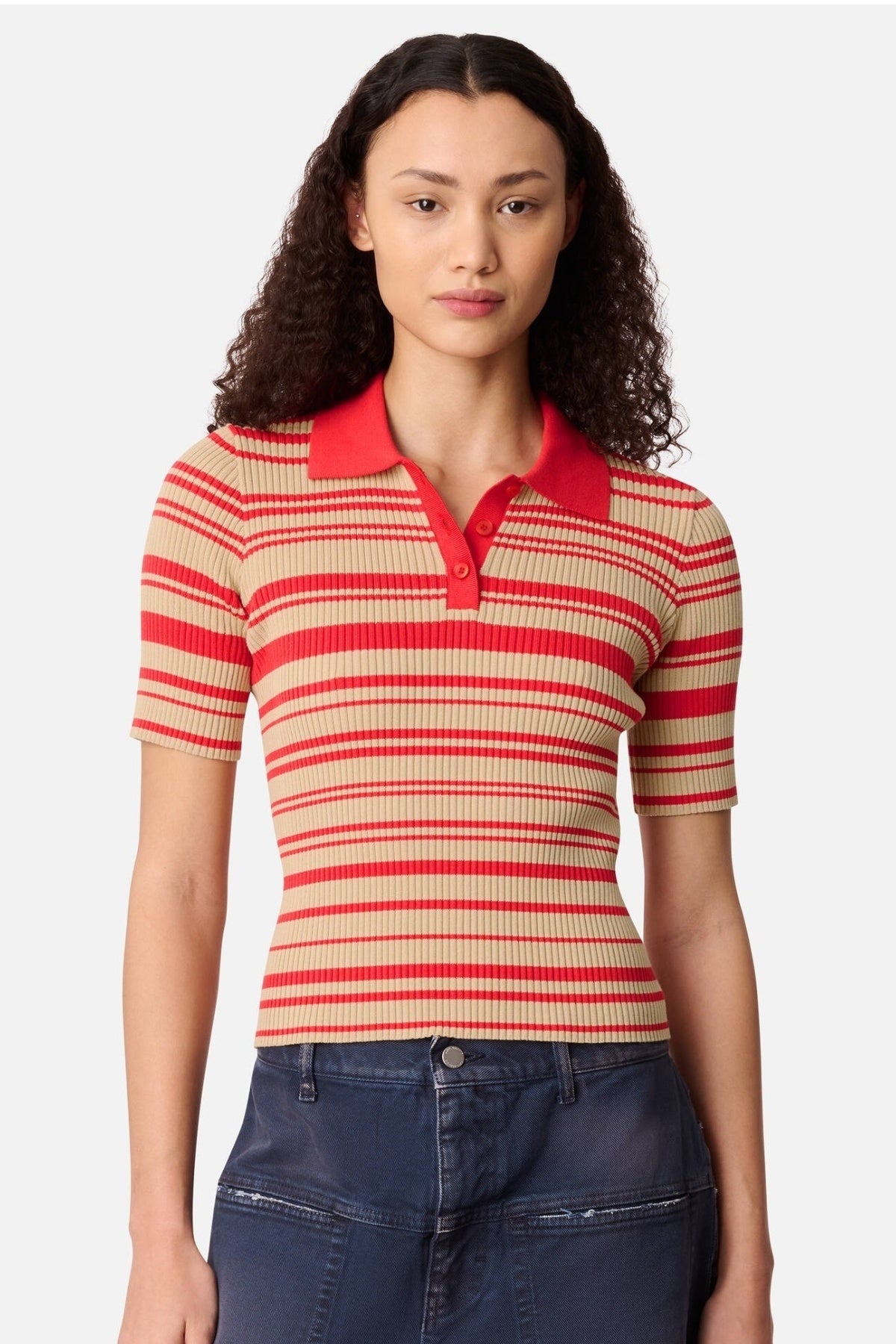 AXEL ARIGATO A4161003 ANJA RIBBED POLO en color ROJO (1)