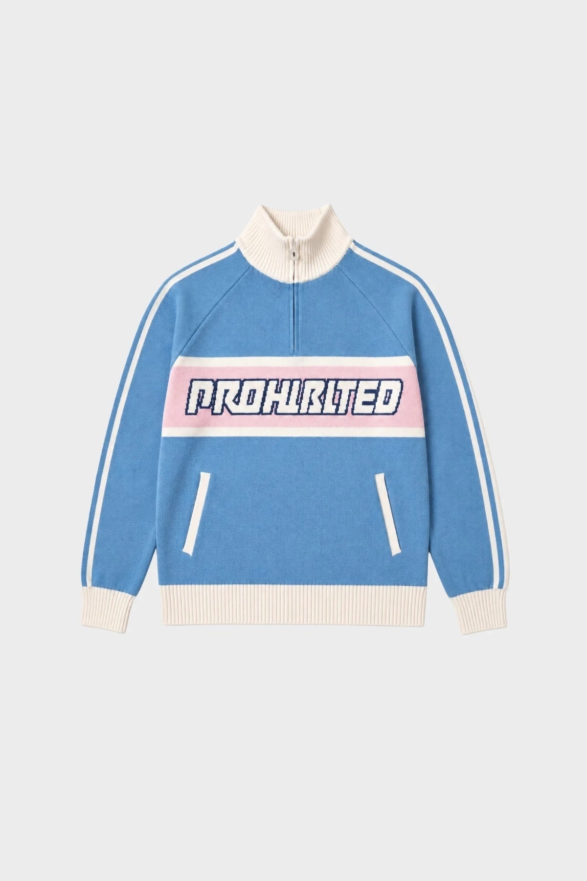 PROHIBITED LETTERMAN KNITTED QUARTER ZIP en color (4)