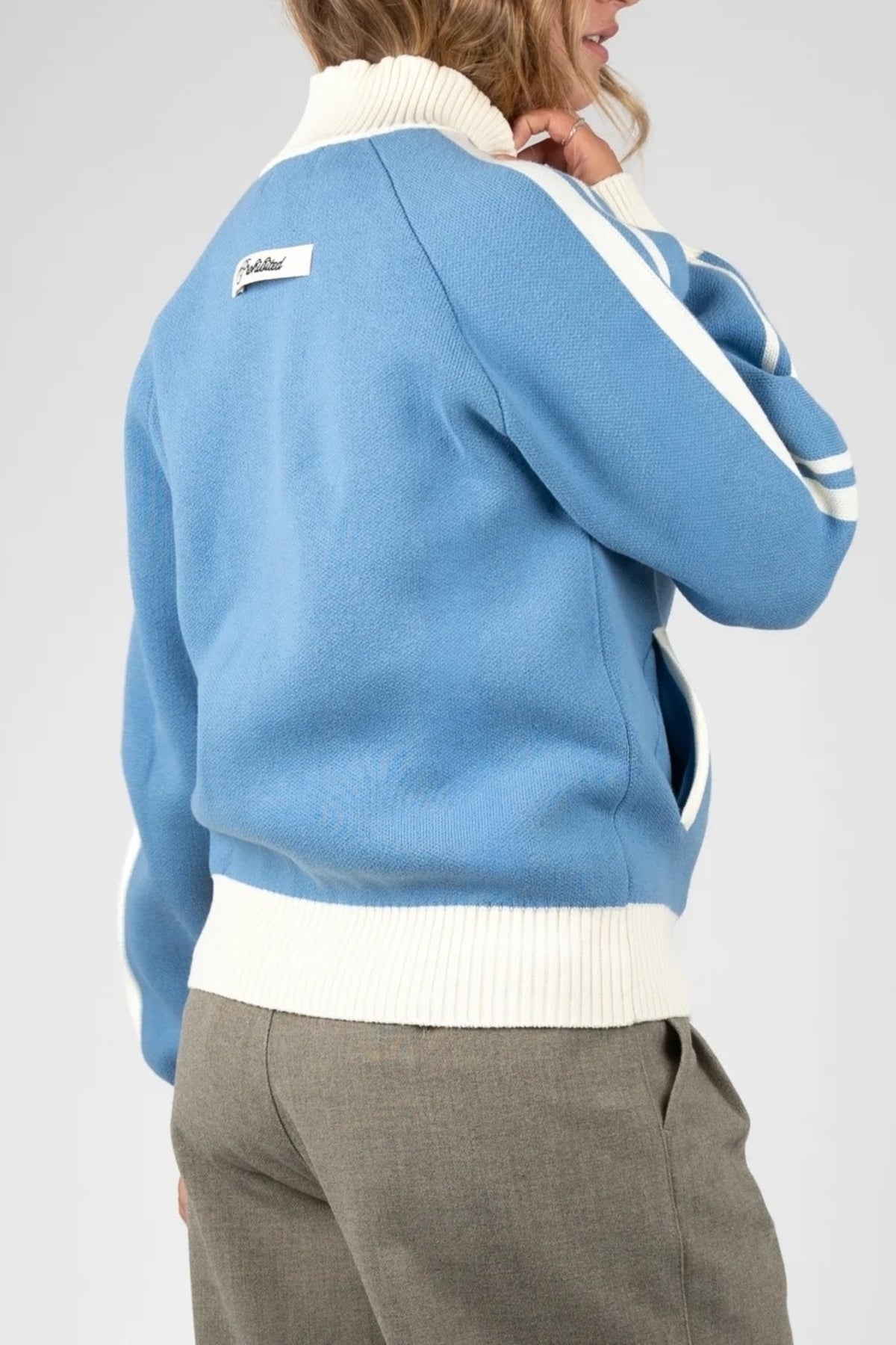 PROHIBITED LETTERMAN KNIT JACKET en color (2)