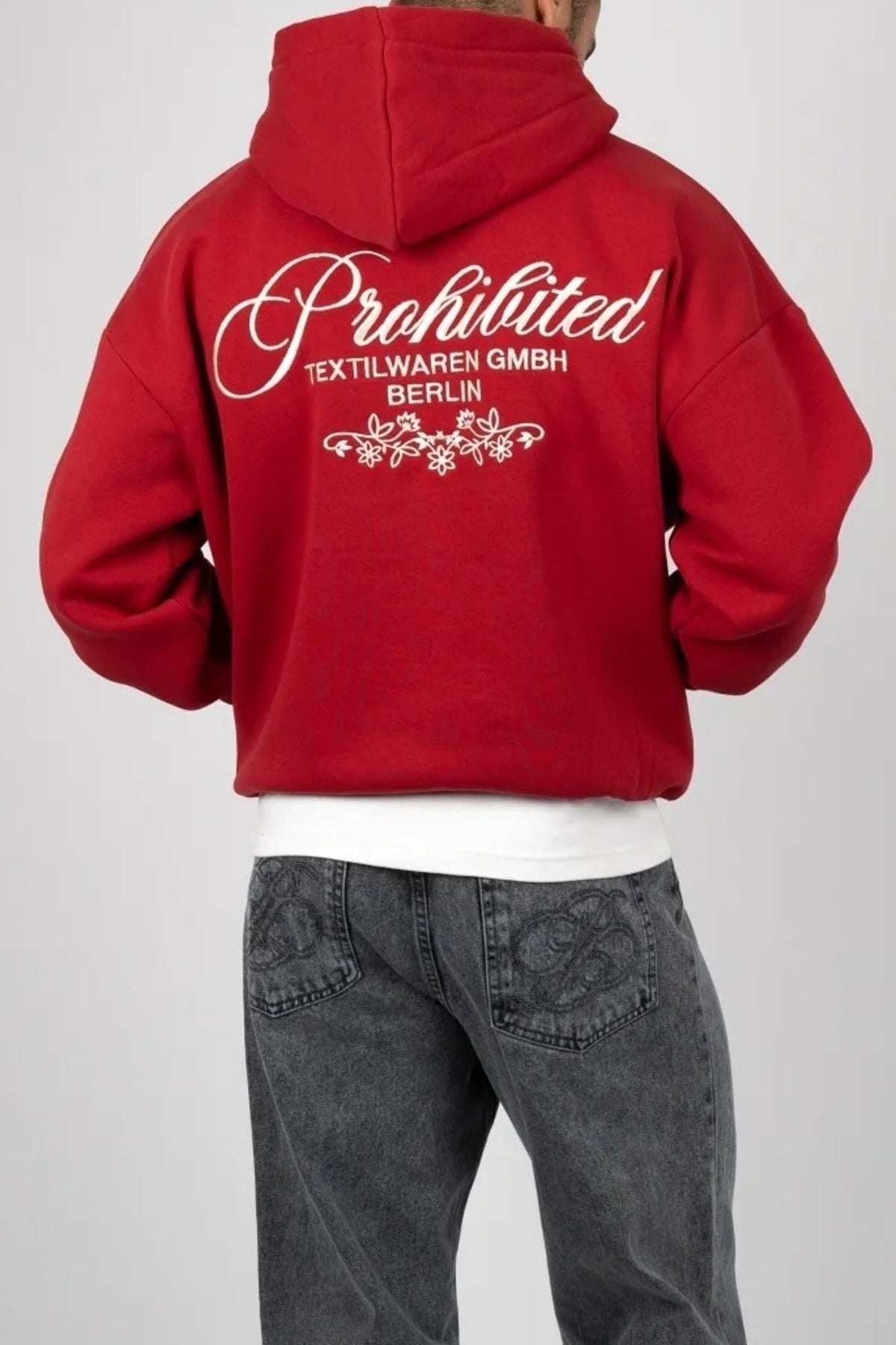 PROHIBITED TEXTILWAREN HOODIE en color ROJO (2)