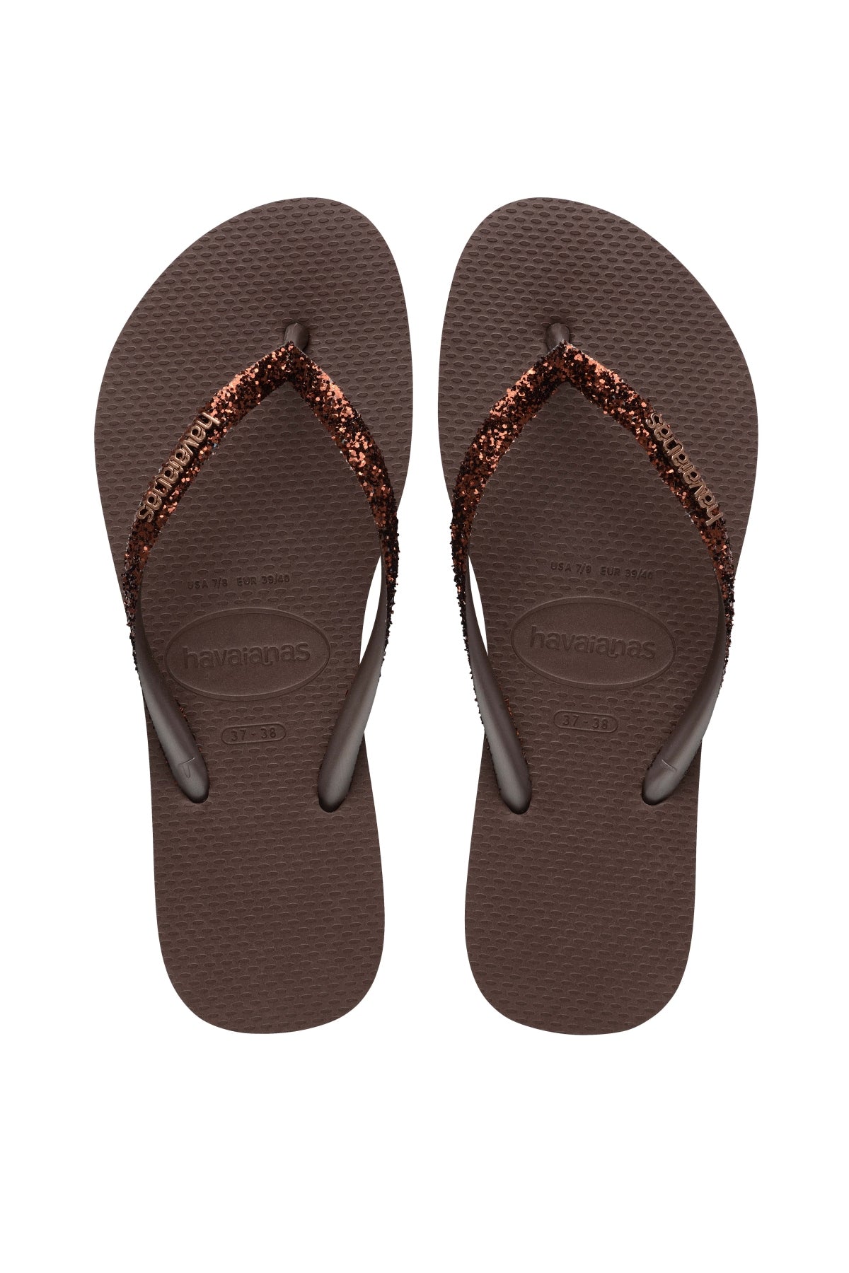 HAVAIANAS SLIM GLITTER II 4146975 en color MARRON (1)