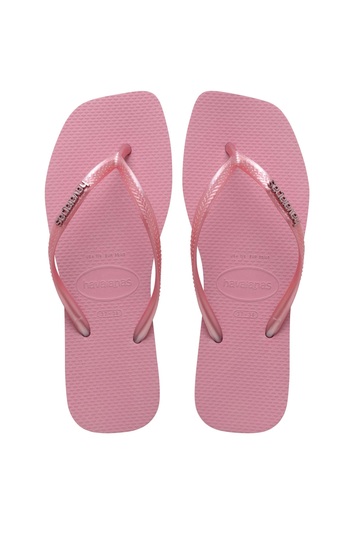 HAVAIANAS SQUARE LOGO METALLIC en color ROSA (1)
