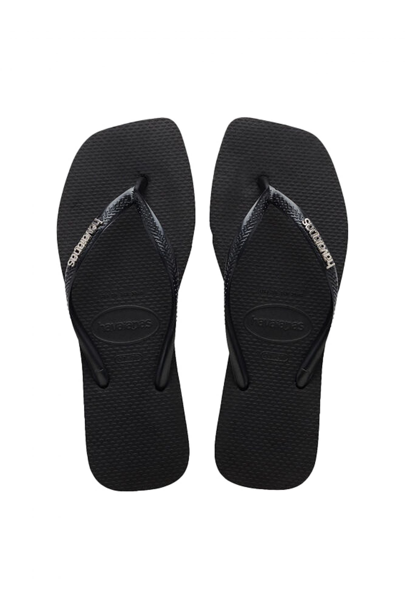 HAVAIANAS SQUARE LOGO METALLIC en color NEGRO (1)