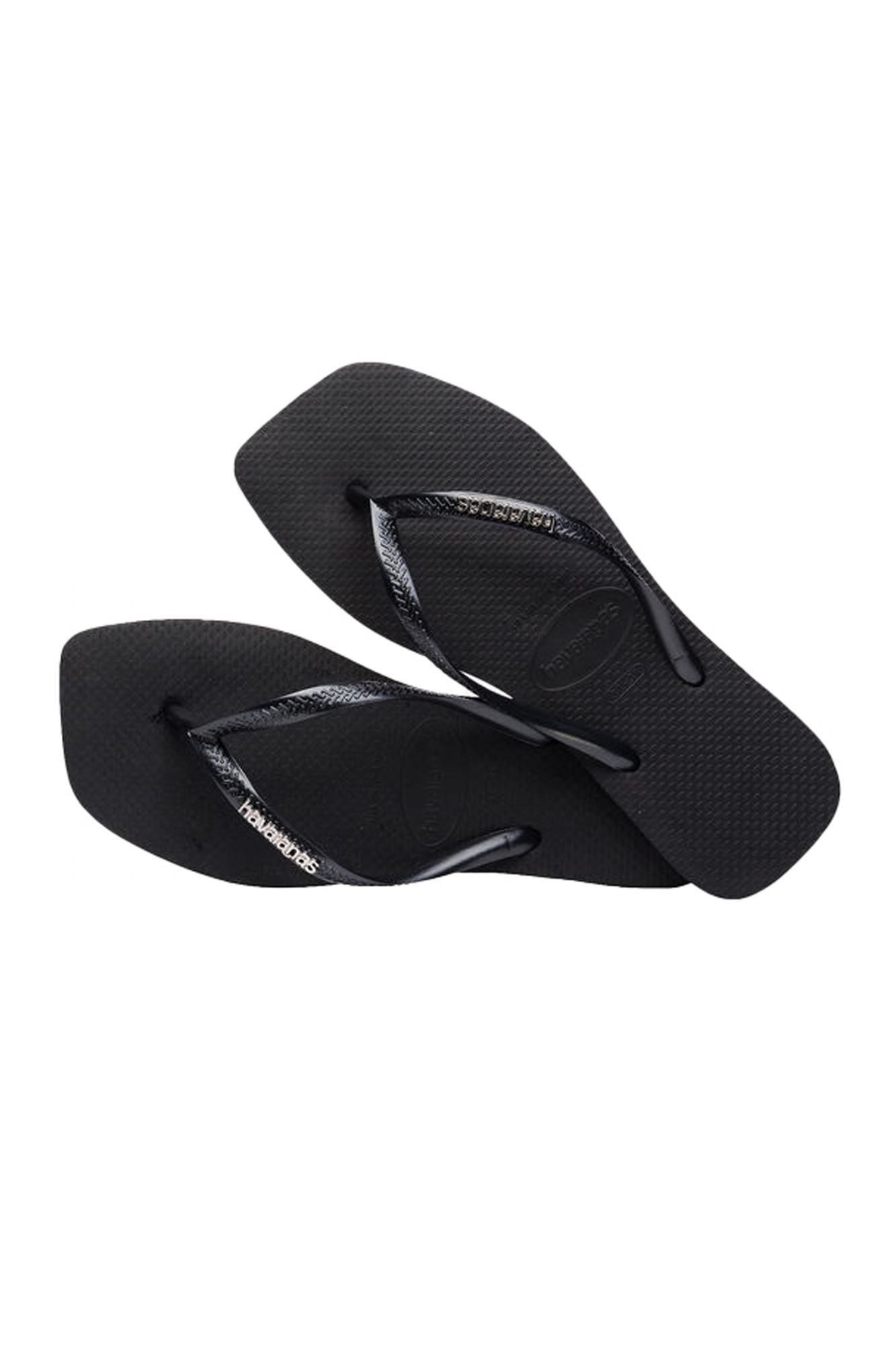 HAVAIANAS SQUARE LOGO METALLIC en color NEGRO (4)