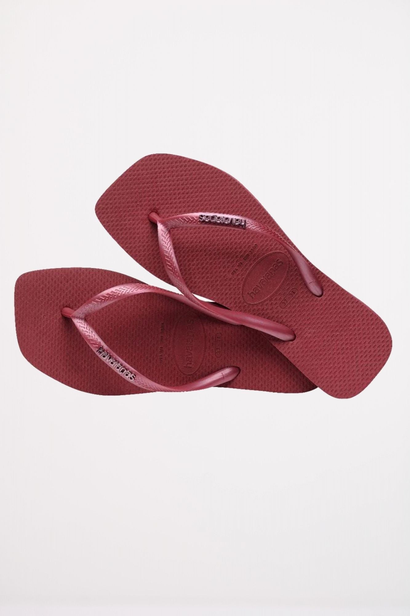 HAVAIANAS SQUARE LOGO METALLIC en color BURDEOS (2)
