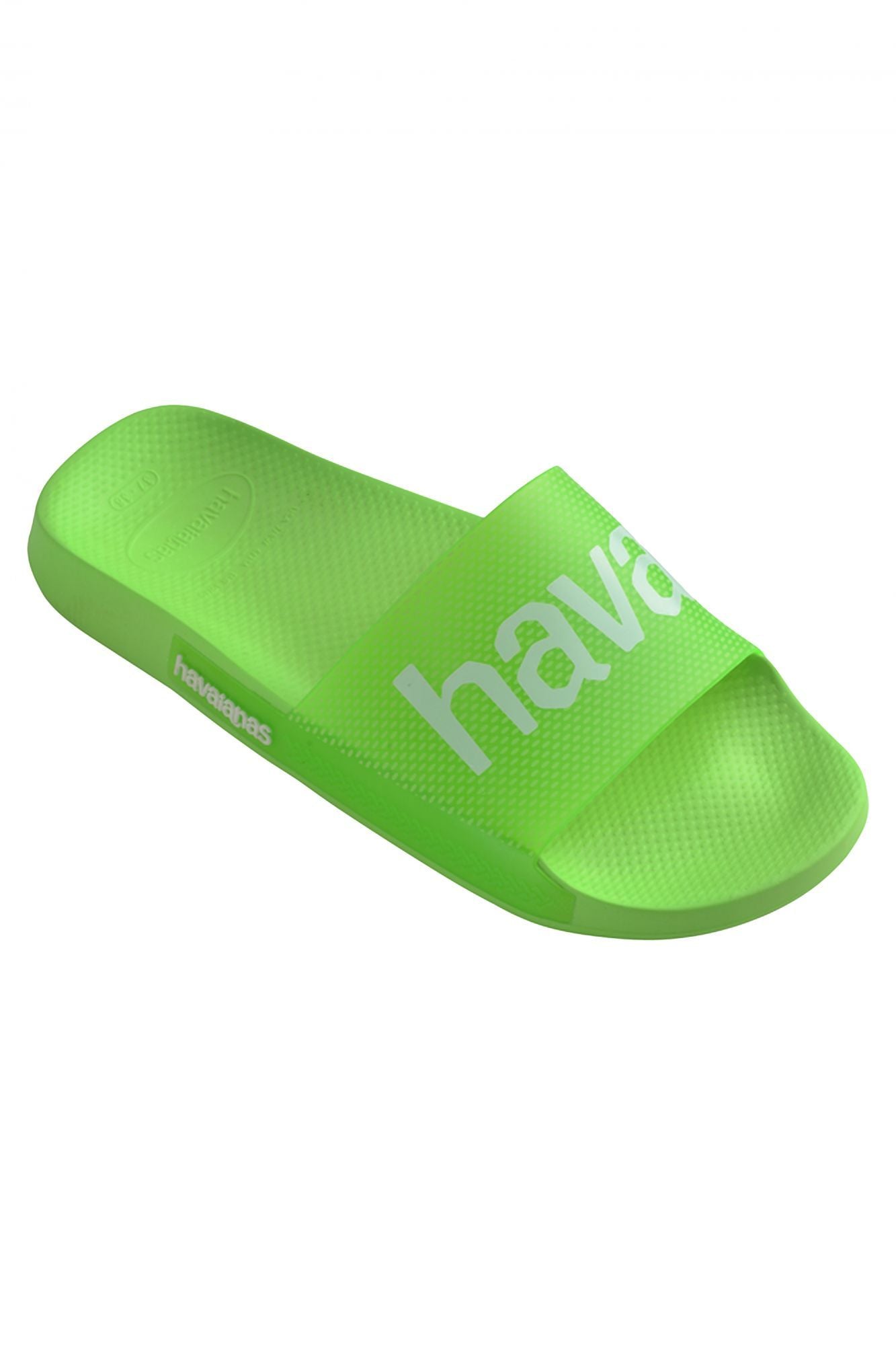 HAVAIANAS SLIDE LOGOMANIA NEON en color VERDE (3)