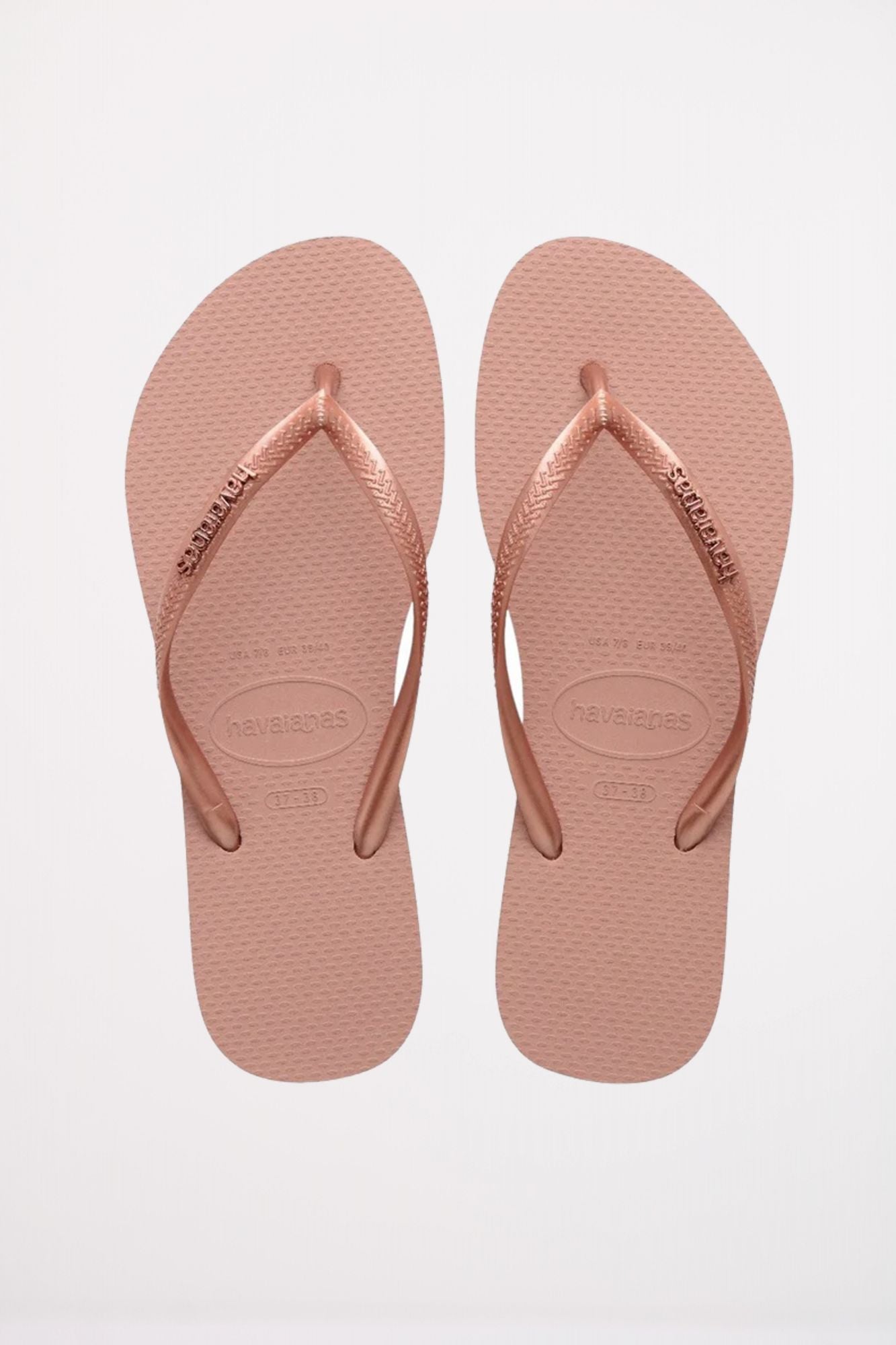 HAVAIANAS SLIM LOGO METALLIC en color ROSA (1)