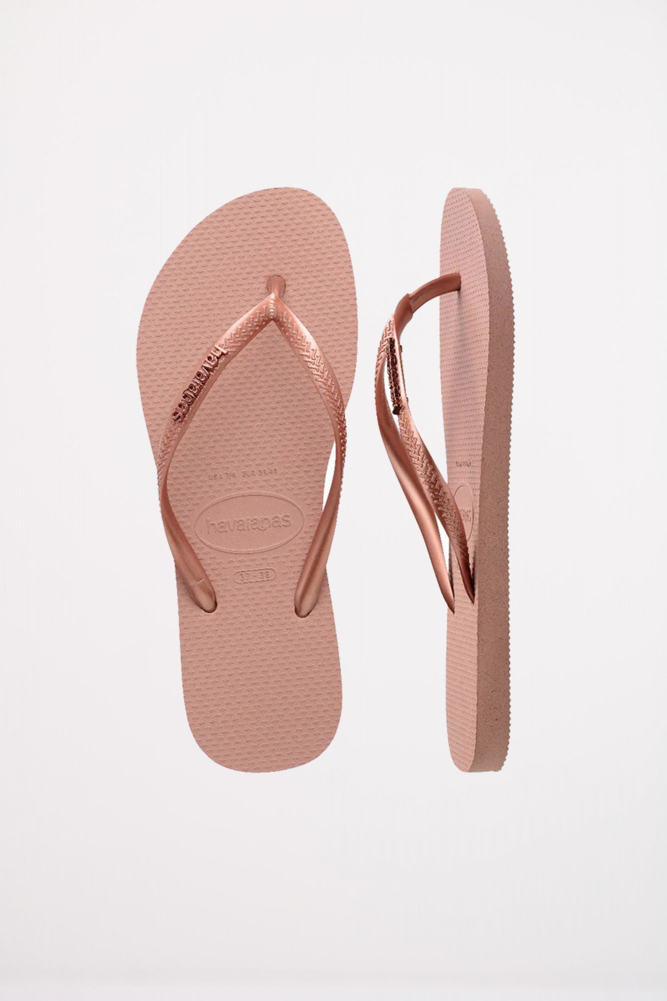 HAVAIANAS SLIM LOGO METALLIC en color ROSA (2)