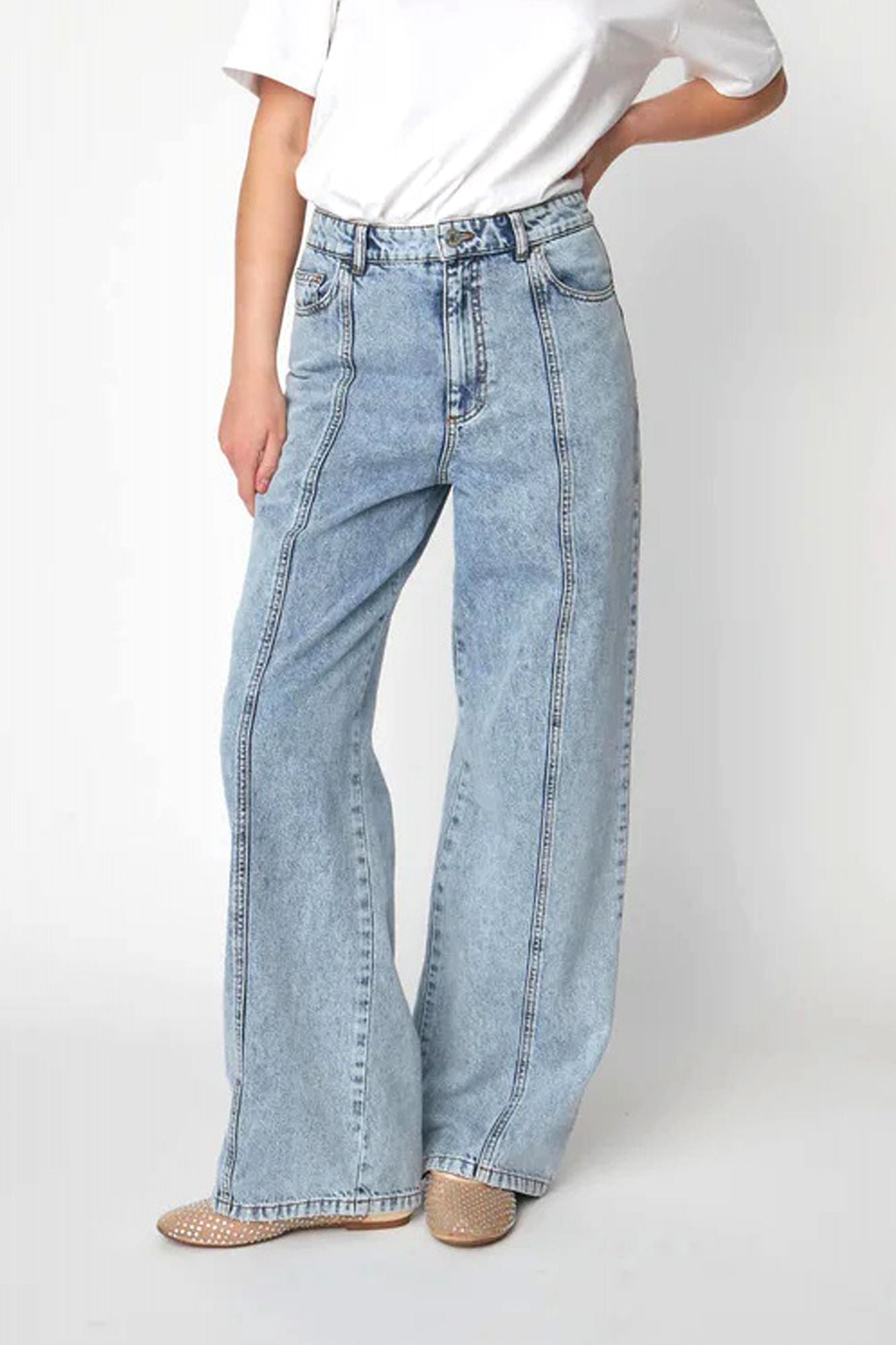 STELLA NOVA MOON WASHED DENIM PANTS en color AZUL (1)