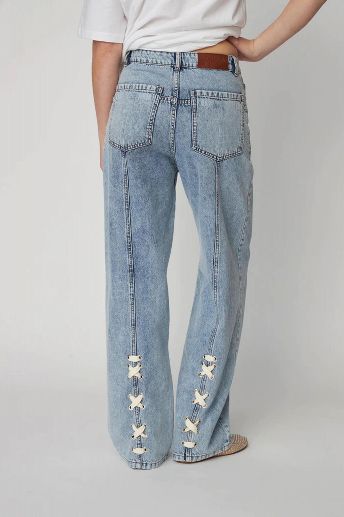 STELLA NOVA MOON WASHED DENIM PANTS en color AZUL (3)