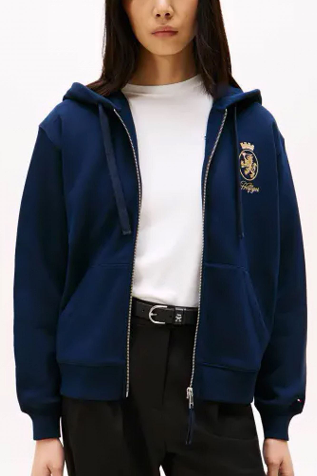 TOMMY HILFIGER GOLD CREST TERRY ZIP THR en color AZUL (1)