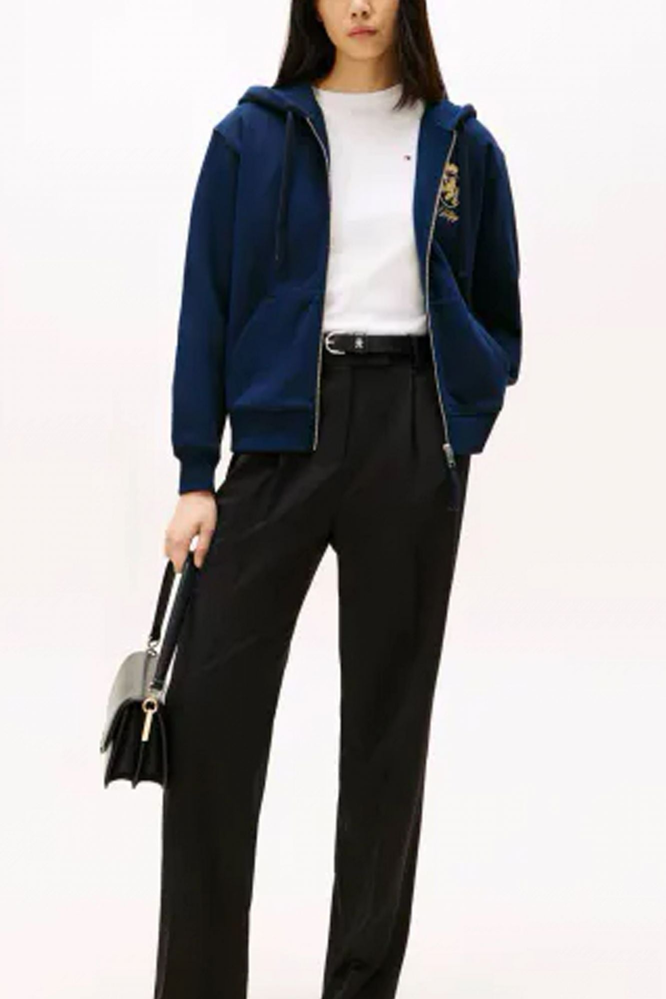 TOMMY HILFIGER GOLD CREST TERRY ZIP THR en color AZUL (4)