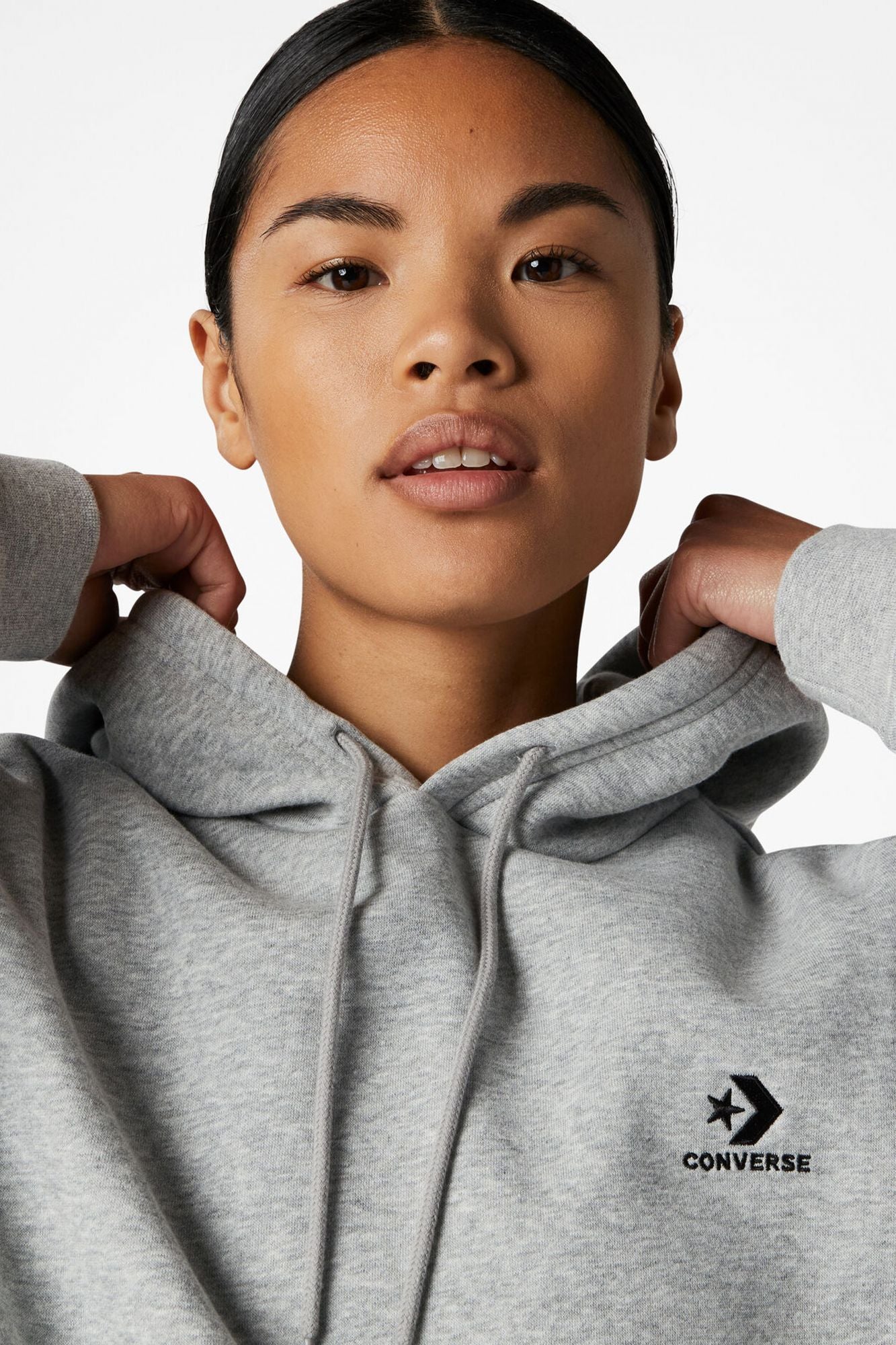 CONVERSE STAR CHEVRON HOODIE BB en color GRIS (3)