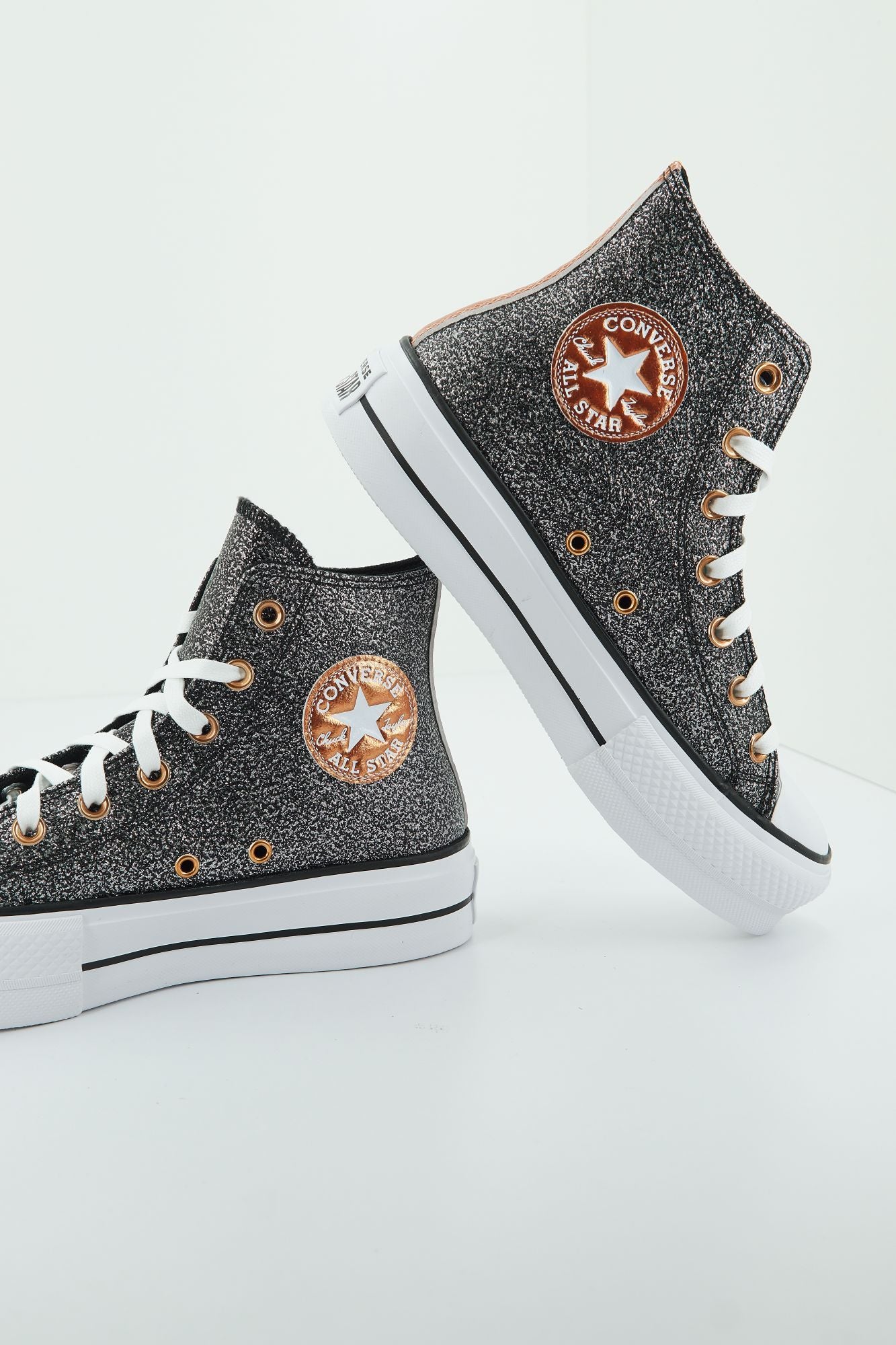 CONVERSE CHUCK TAYLOR ALL STAR LIFT PLATFORM METALLIC GLITTER en color NEGRO (4)