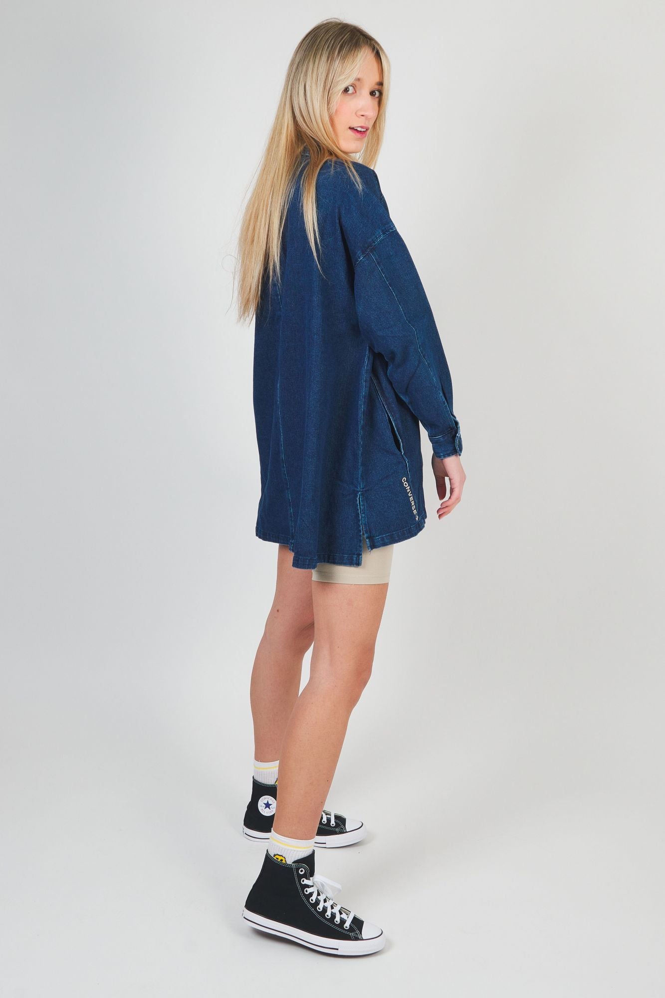 CONVERSE UTILITY WOVEN SHIRT en color AZUL (4)