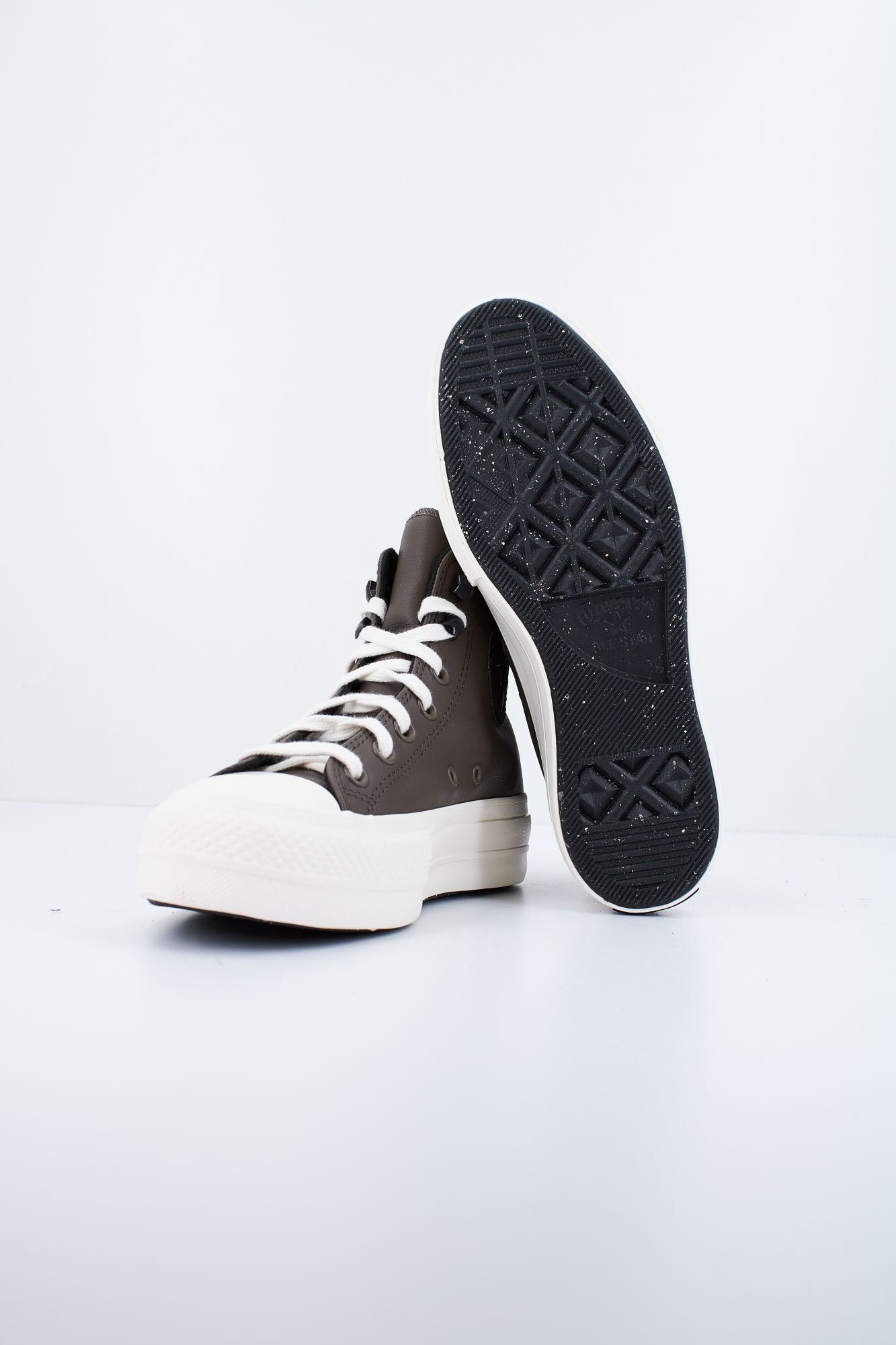 CONVERSE CHUCK TAYLOR ALL STAR LIFT PLATFORM FLEECE-LINED LEATHER en color MARRON (4)