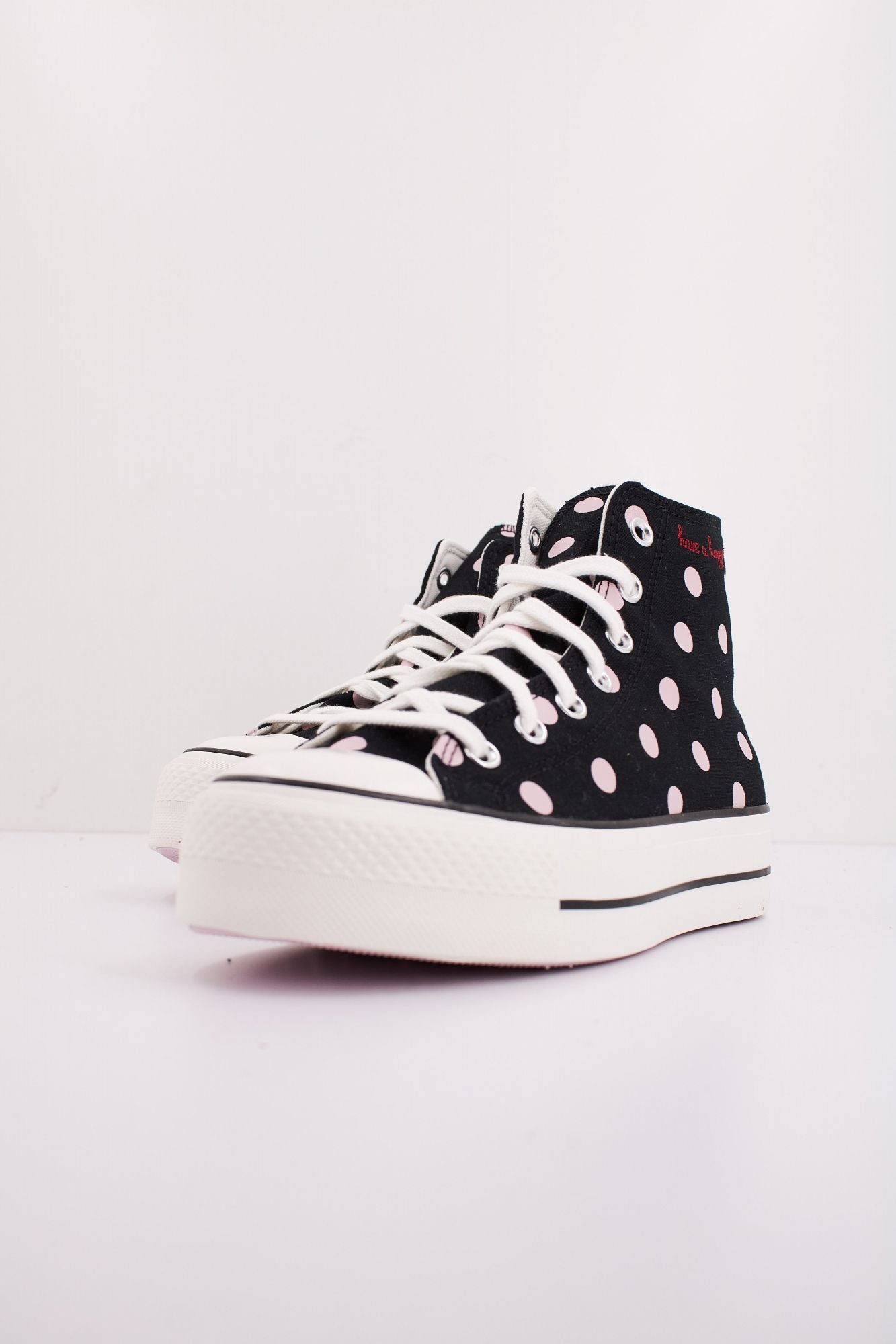 CONVERSE CHUCK TAYLOR ALL STAR LIFT PLATFORM POLKA DOTS en color NEGRO (2)