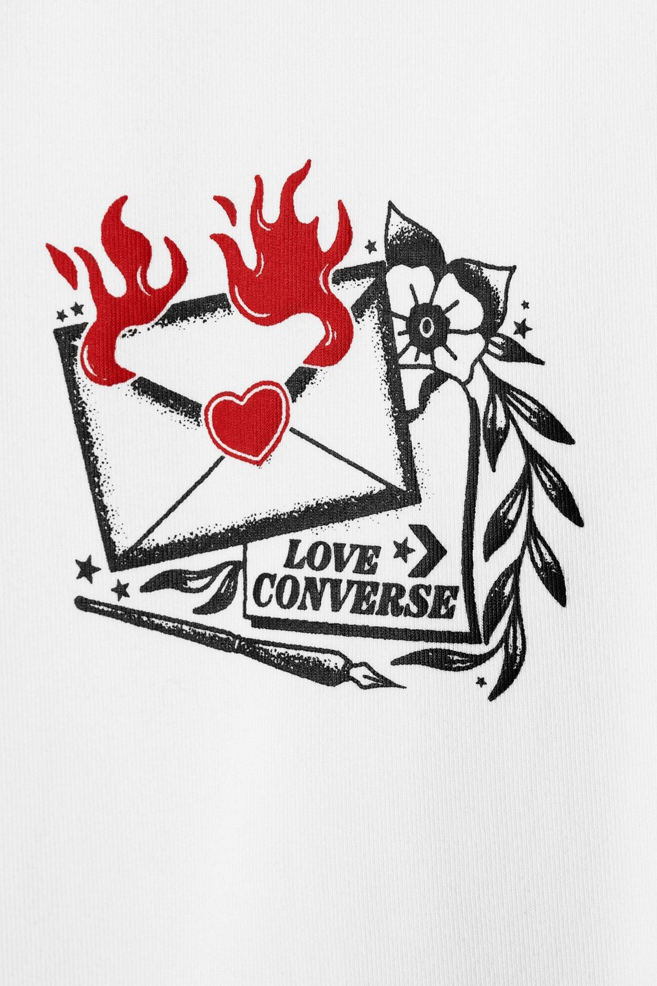 CONVERSE LOVE LETTER T-SHIRT en color BLANCO (2)