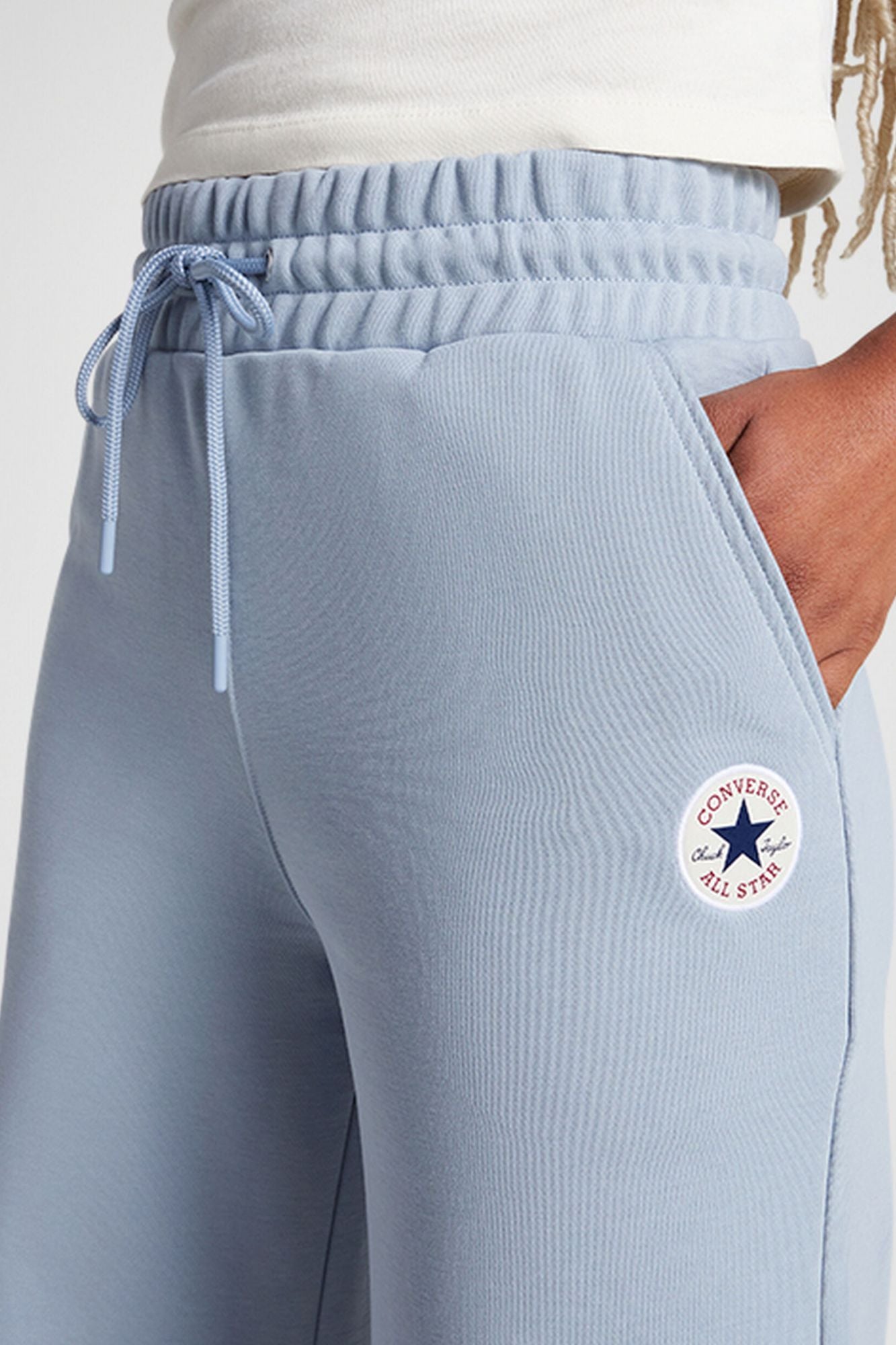 CONVERSE KNIT WIDE LEG PANTS en color AZUL (3)