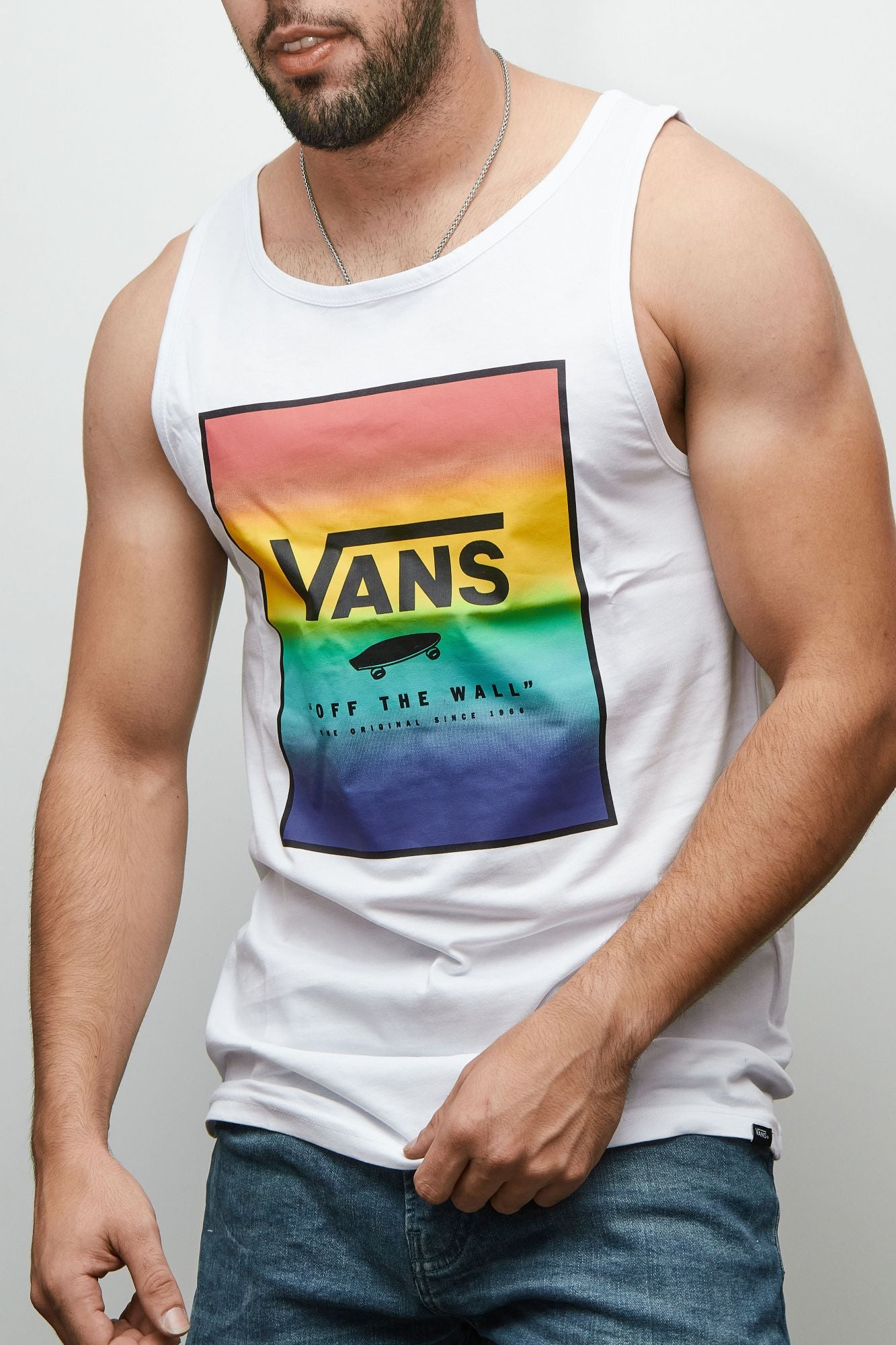 VANS PRINT BOX TANK en color BLANCO (1)