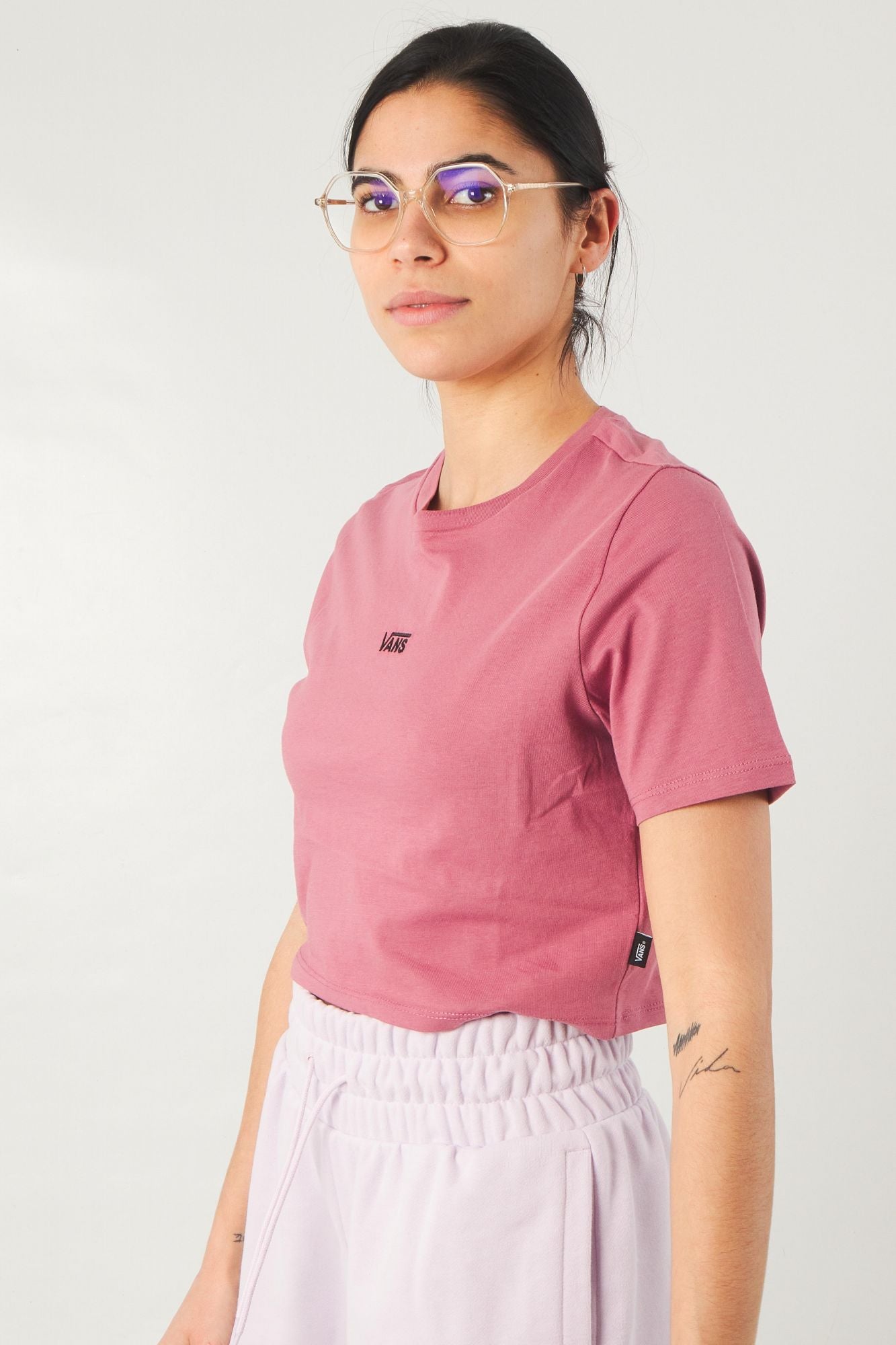VANS FLYING V CROP CW T-SHIRT en color ROSA (2)