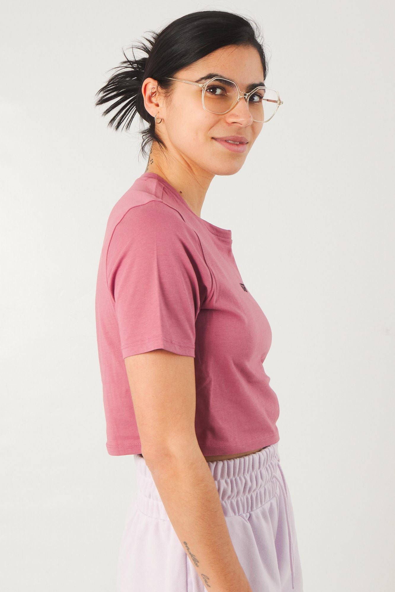 VANS FLYING V CROP CW T-SHIRT en color ROSA (4)