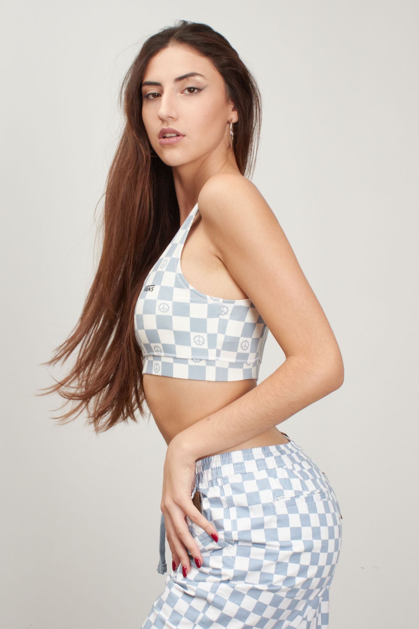 VANS FLYING V PRINT BRALETTE en color AZUL (3)