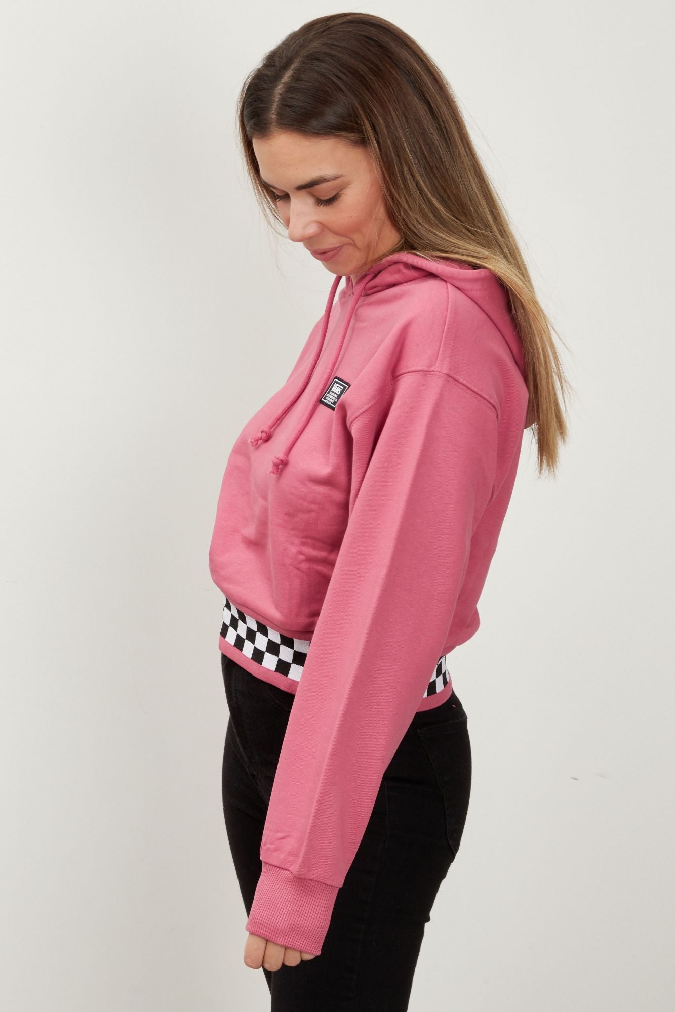 VANS BOOM BOOM CHECK HOODIE en color ROSA (2)