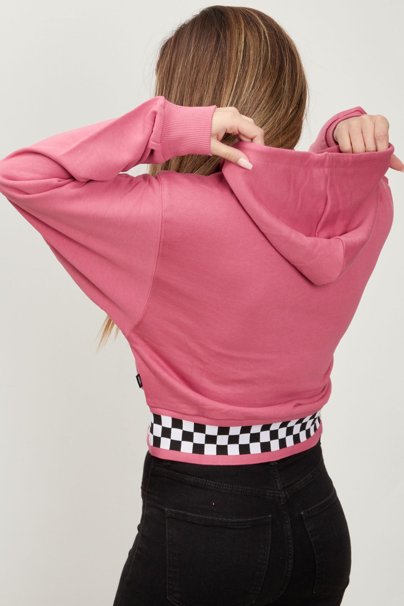VANS BOOM BOOM CHECK HOODIE en color ROSA (3)