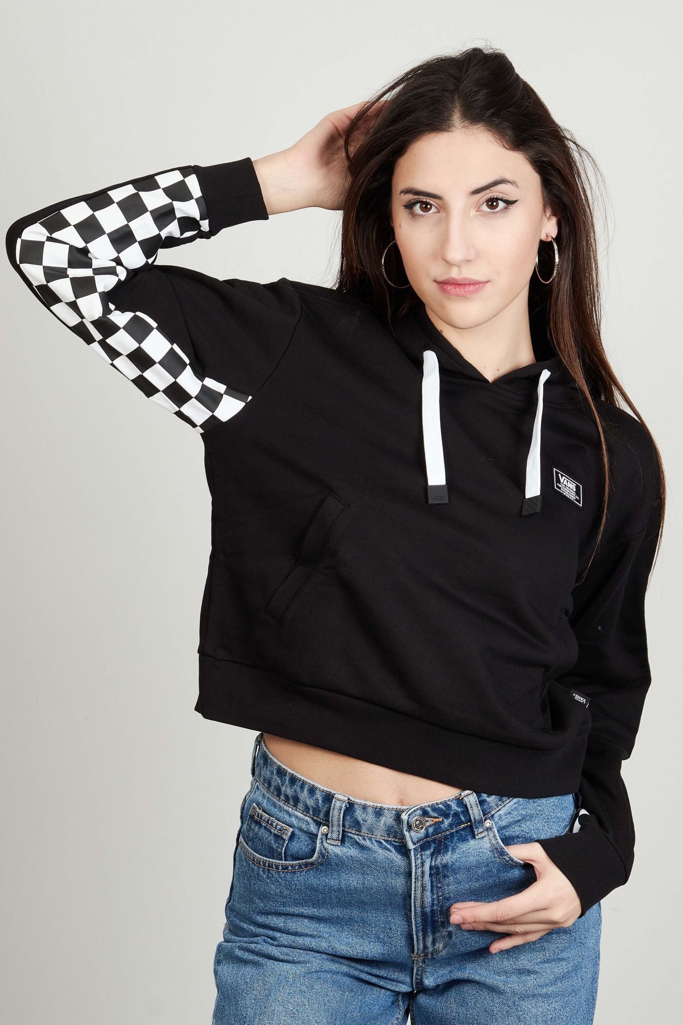 VANS BOOM BOOM CHECK IT HOODIE en color NEGRO (1)