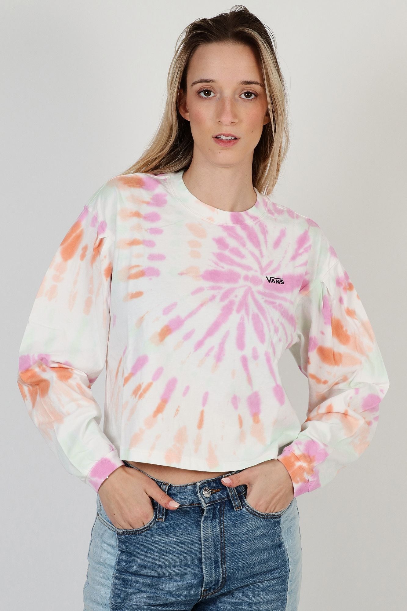 VANS GECKO RESORT WASH LS TOP en color BLANCO (1)