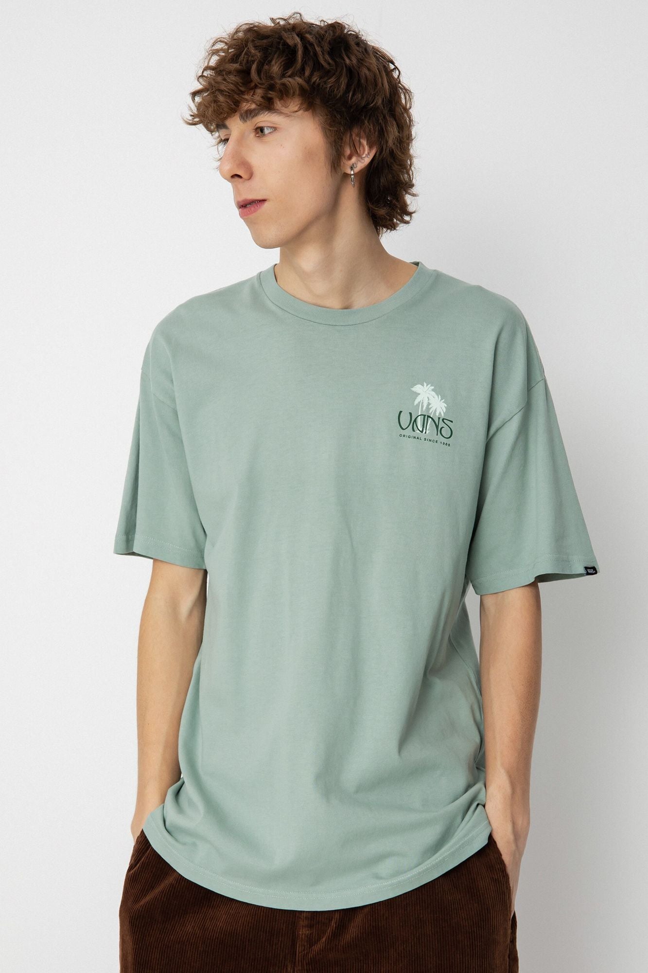 VANS SUNSET DUAL PALM VINTAGE SS TEE en color VERDE (1)