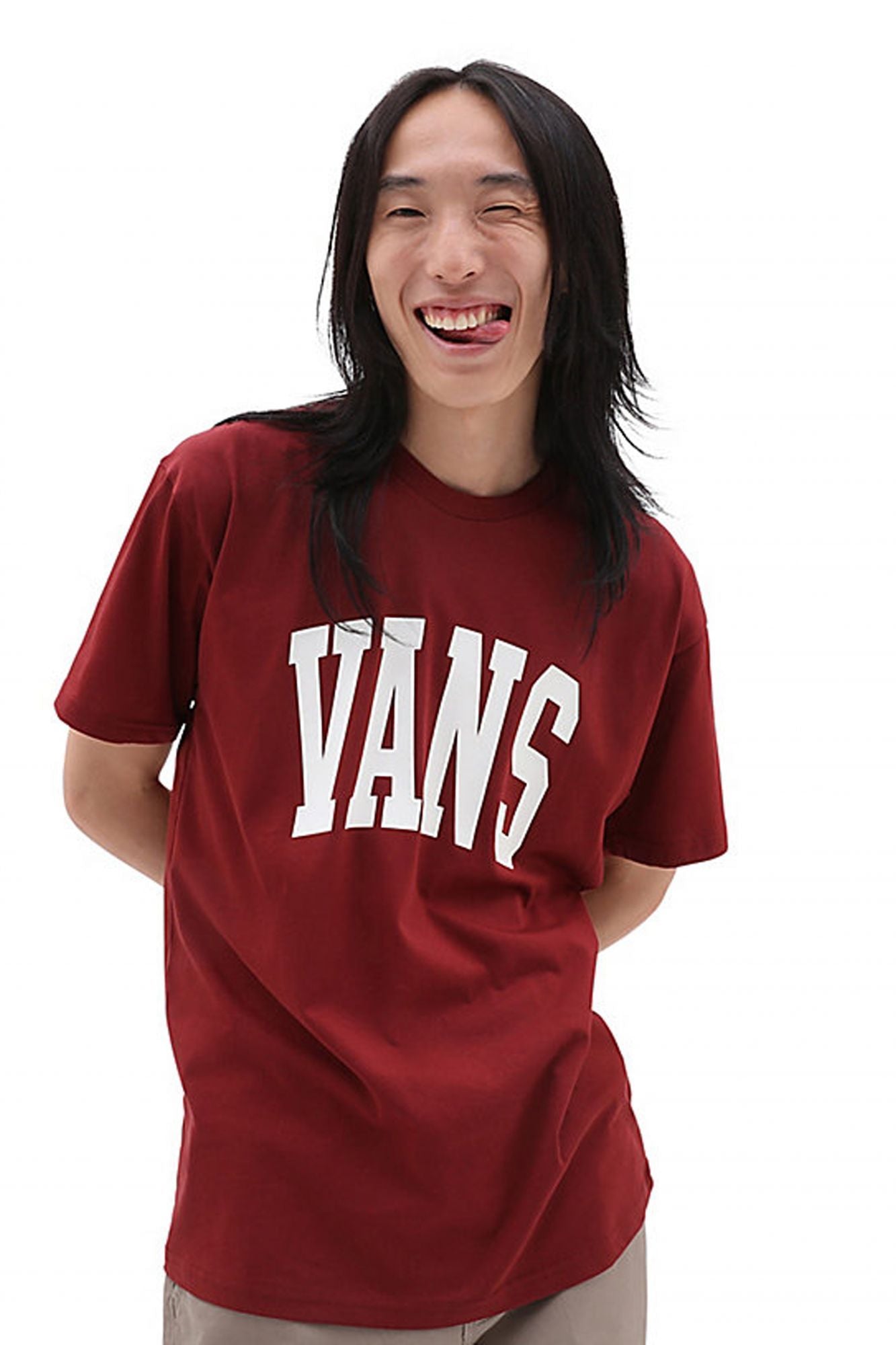 VANS VARSITY TYPE SS TEE en color BURDEOS (1)
