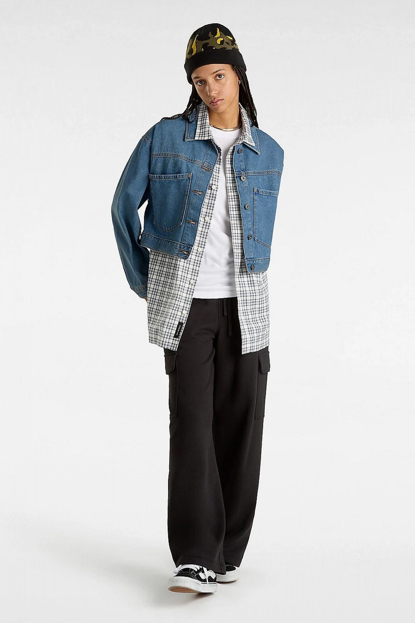 VANS RAYNES DENIM CROP JACK en color AZUL (5)