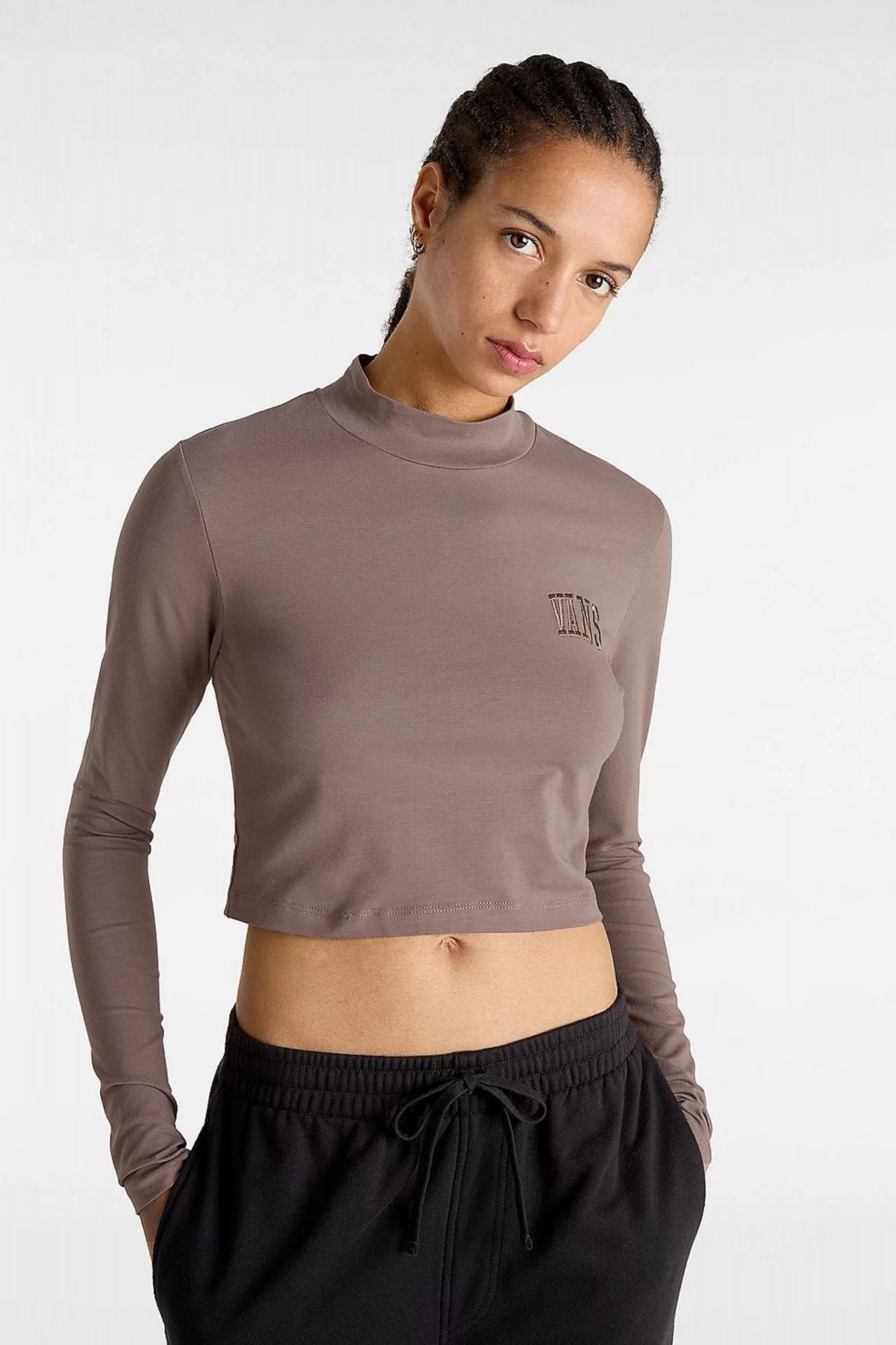 VANS MINI MOCK NECK LS PROG en color MARRON (1)