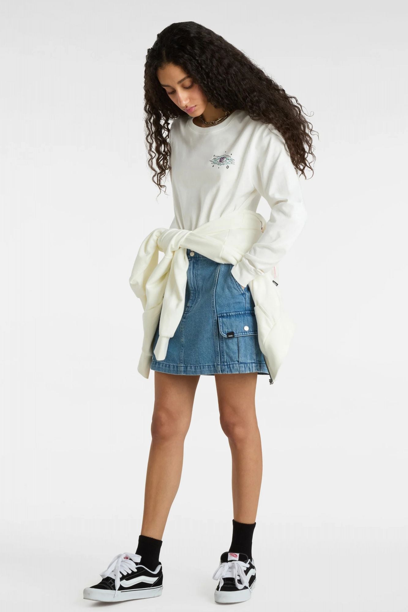 VANS SIDEWALK DENIM SKIRT en color AZUL (4)