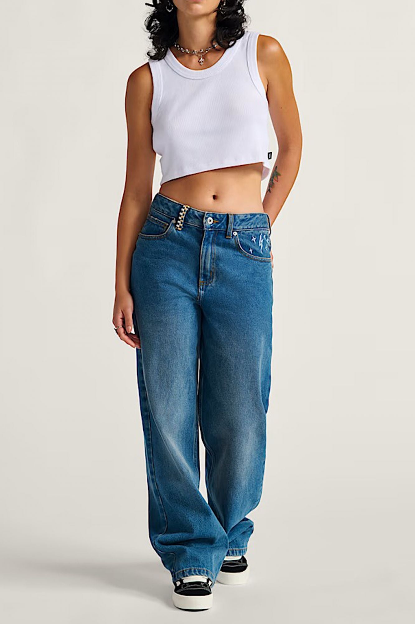 VANS SIRELLE EMBROIDERED PA en color AZUL (4)