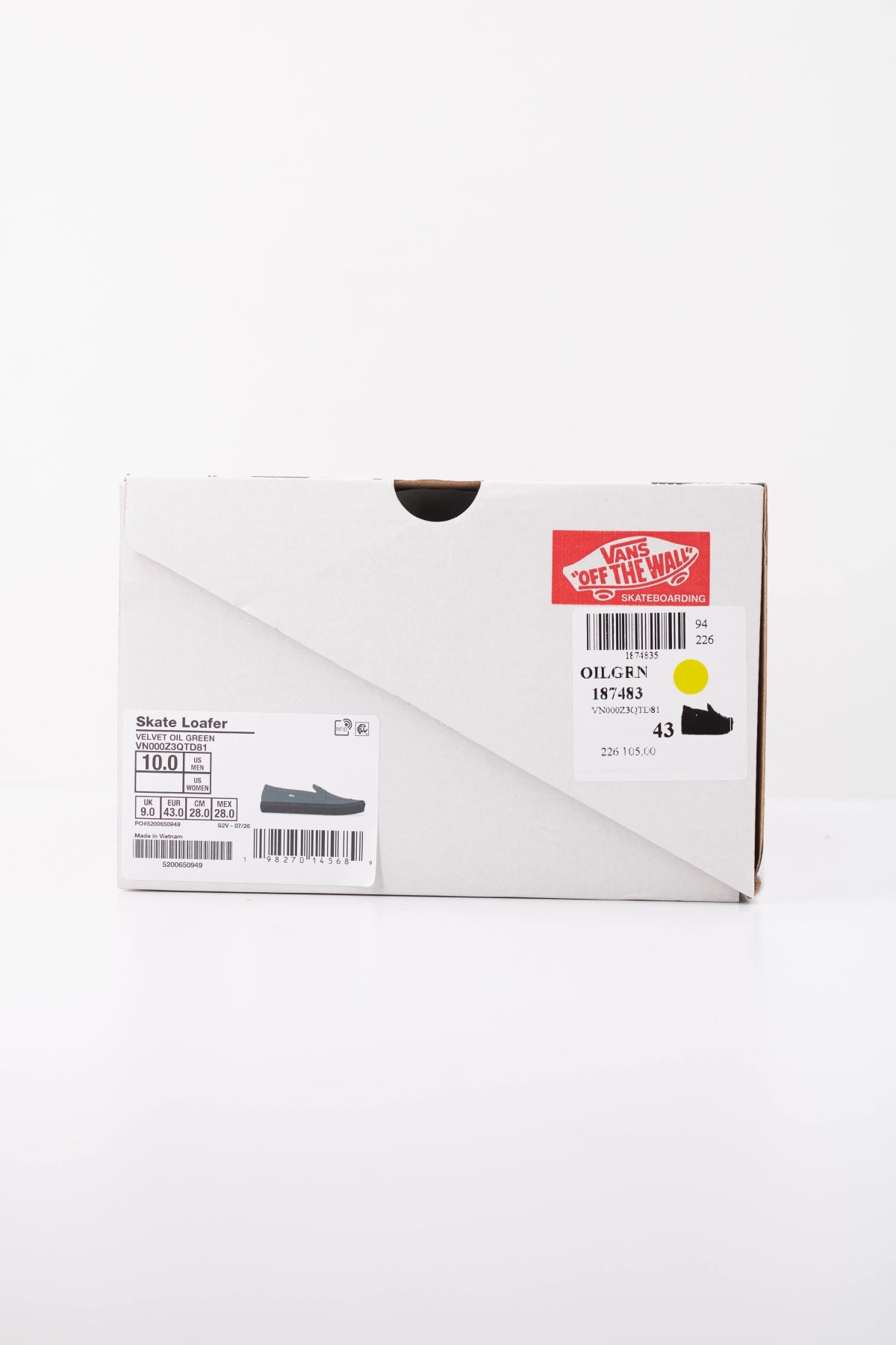 VANS SKATE LOAFER VELVET VN000Z3QTD81 en color VERDE (6)