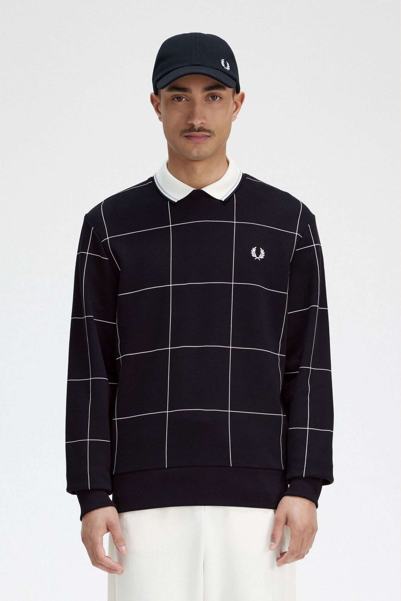 FRED PERRY GRID DETAIL en color NEGRO (1)
