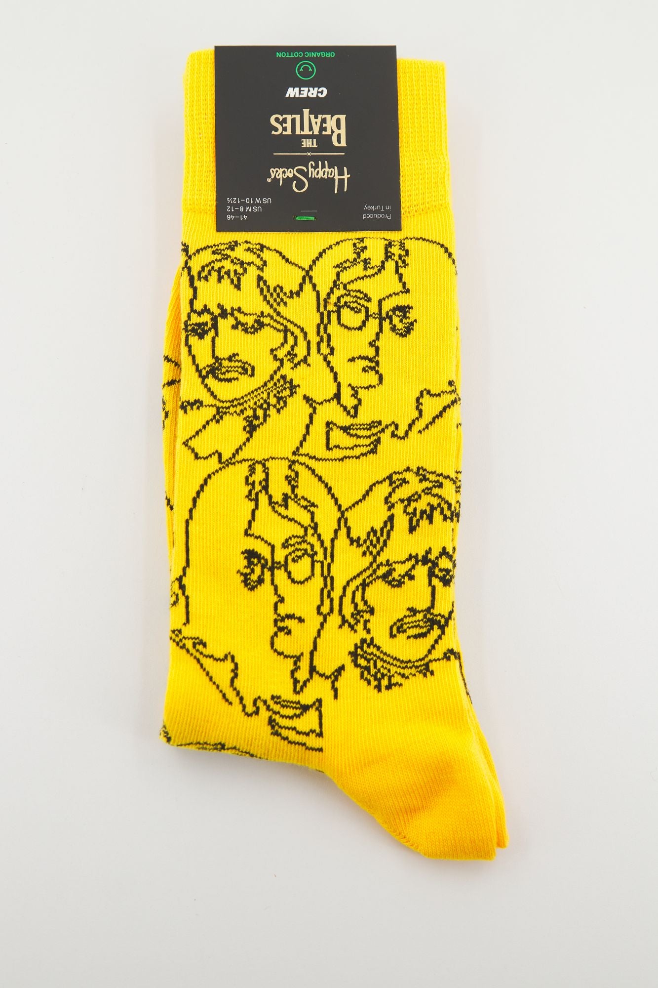 Happy Socks Calzini Uomo The Beatles: Edizione Limitata Con Volti Dei Fab Four Su Sfondo A Scacchi