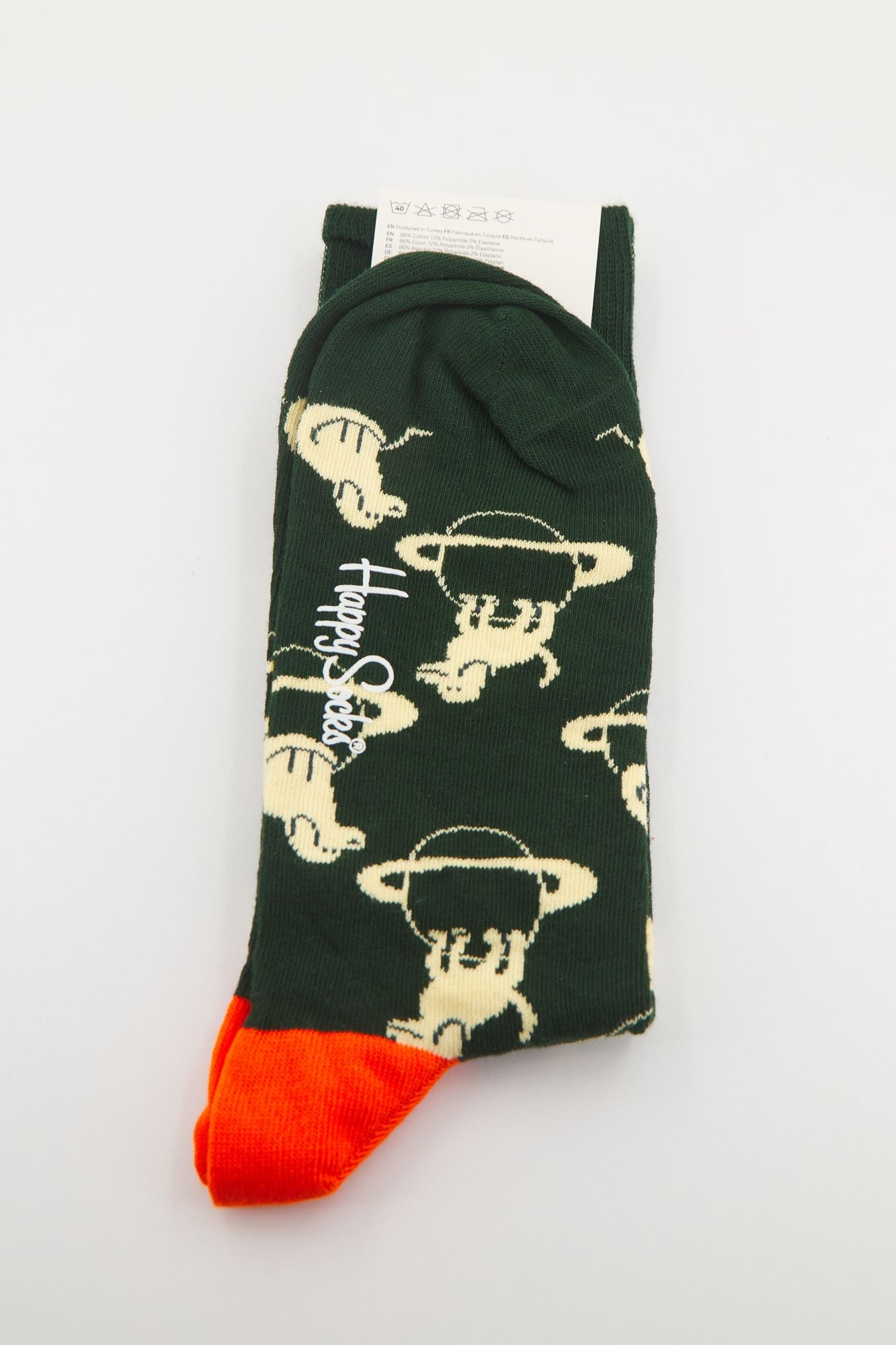 HAPPY SOCKS SPACE DOG en color VERDE (2)